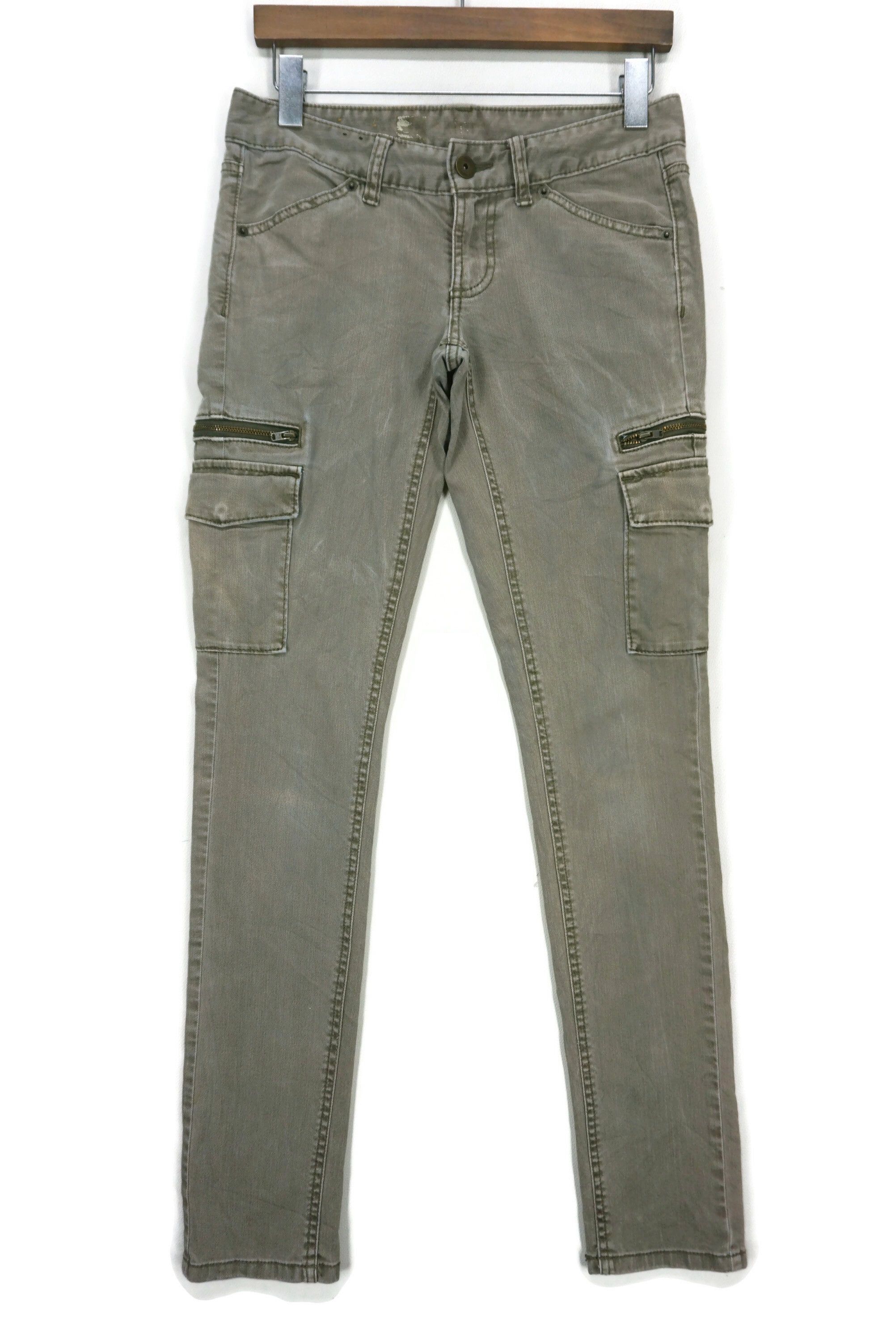 image of Mossimo x Surplus Skinny Cargo Tactical Multi Zipper Multi Pocket Pants in Grey, Women's (Size 26)