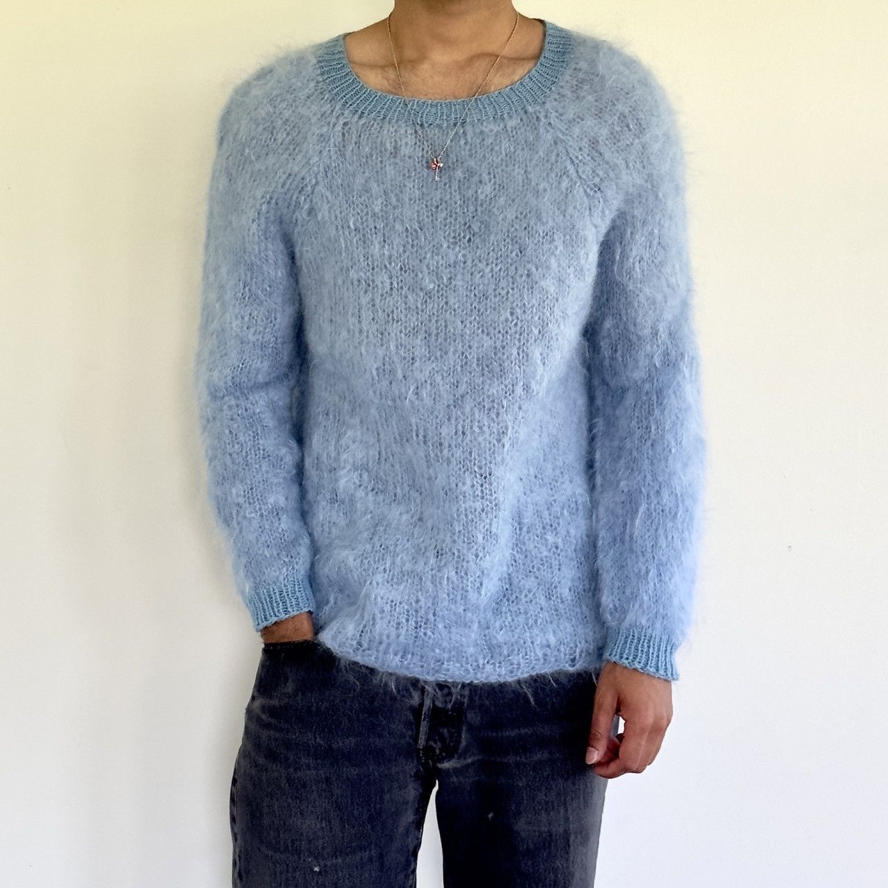 Vintage Vintage 1970s Baby Blue Mohair Sweater | Grailed
