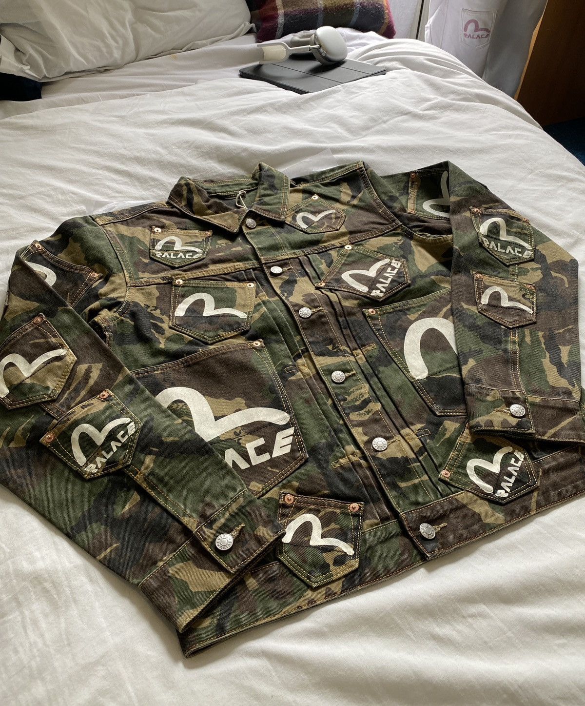 Palace Palace Evisu Type One Camo Denim Jacket | Grailed