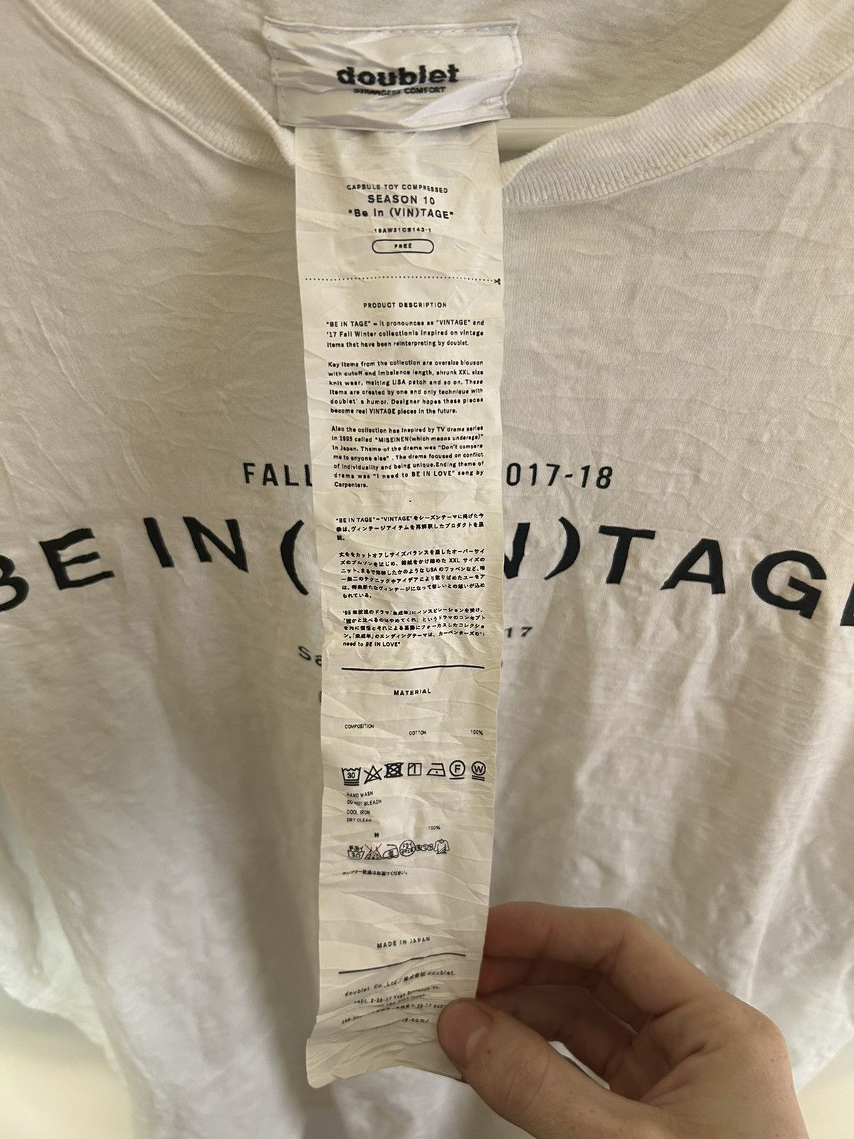 Doublet Be in vintage capsule tee Size US XL / EU 56 / 4 - 5 Thumbnail