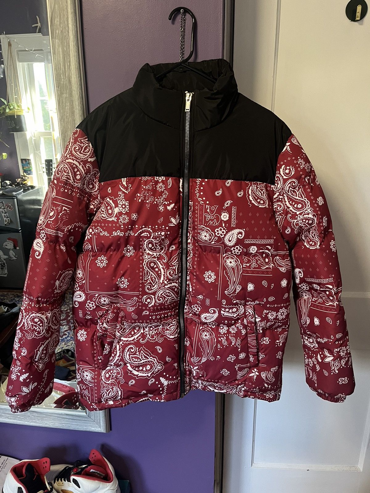 Red Puffer Bandana Jacket