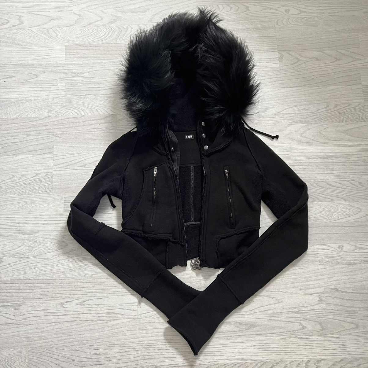 factory prices L.G.B Cropped Fur Parka Hoodie | www.fcbsudan.com