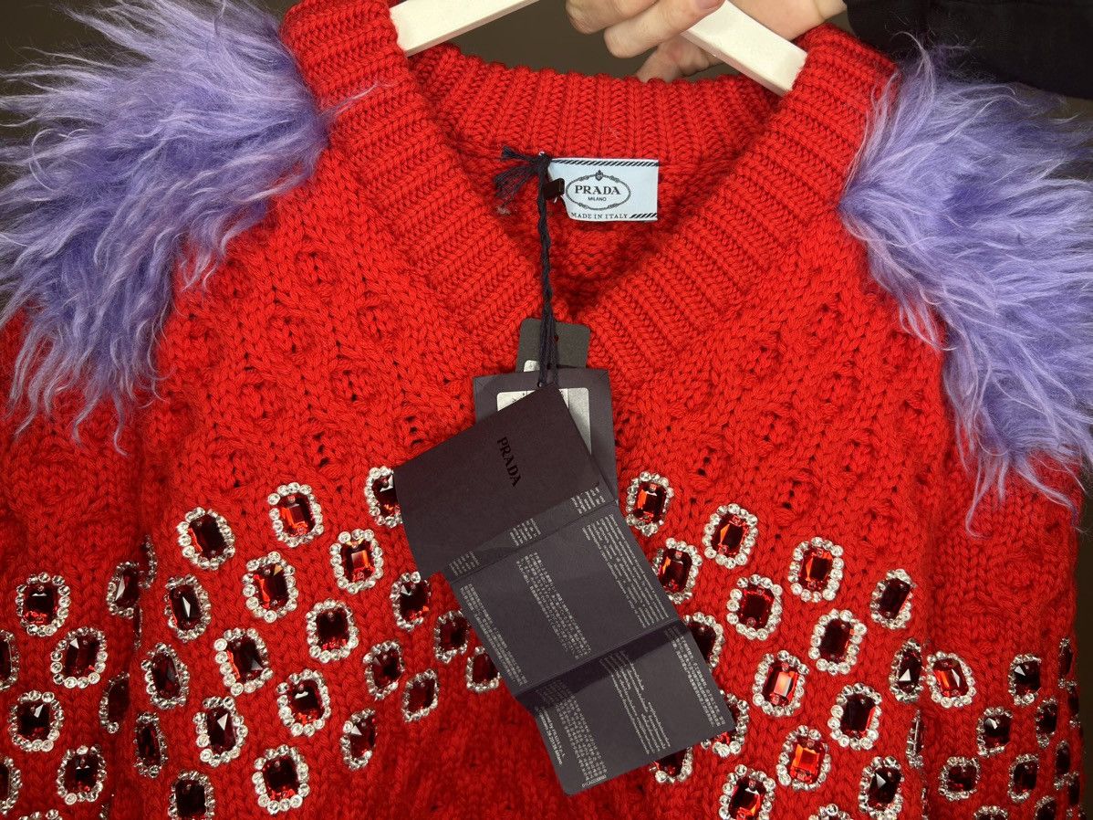 Prada Iconic GRAIL runway hand beaded Frankenstein knit Size US M / EU 48-50 / 2 - 4 Thumbnail