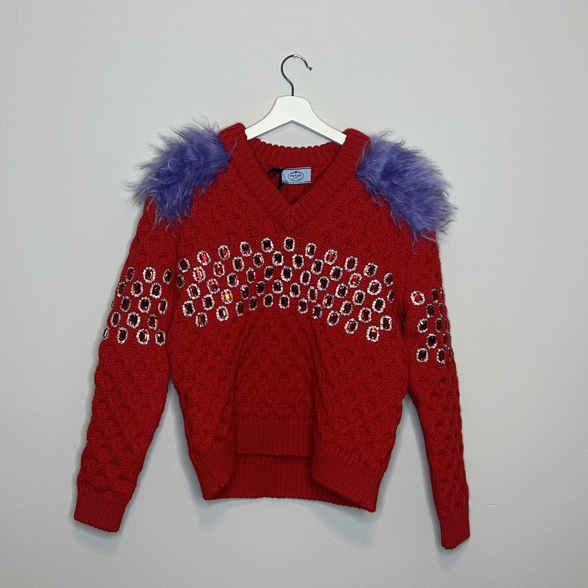 Prada Iconic GRAIL runway hand beaded Frankenstein knit Size US M / EU 48-50 / 2 - 1 Thumbnail