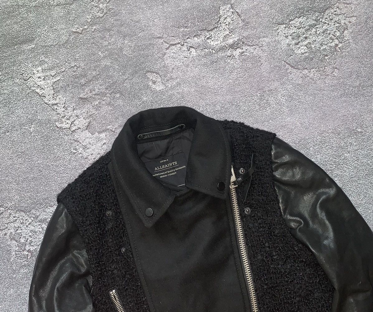 Allsaints Allsaints zip CHO Biker leather jacket wool old money vintag Size XS / US 0-2 / IT 36-38 - 9 Thumbnail