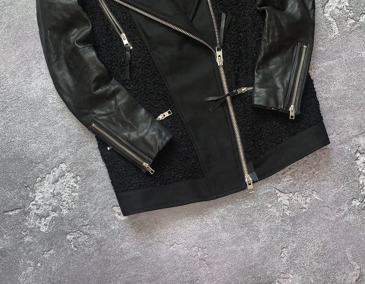Allsaints Allsaints zip CHO Biker leather jacket wool old money vintag Size XS / US 0-2 / IT 36-38 - 3 Thumbnail