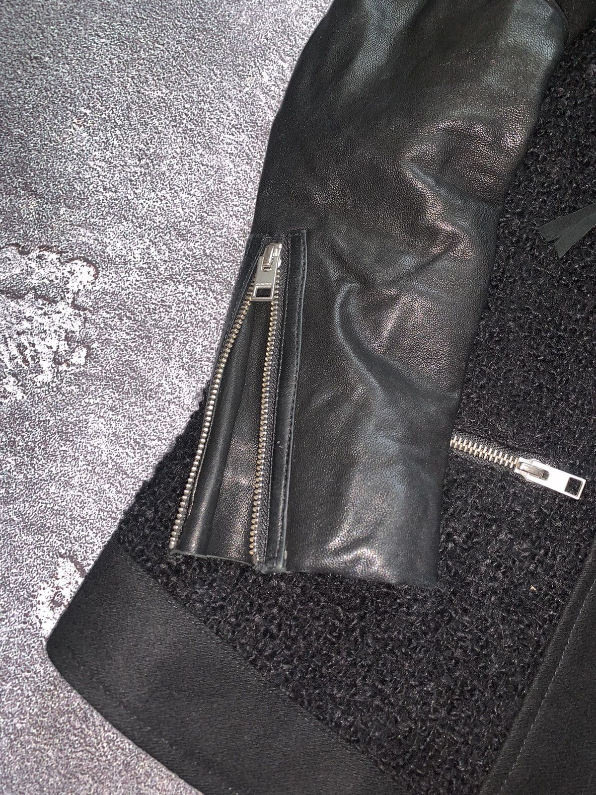 Allsaints Allsaints zip CHO Biker leather jacket wool old money vintag Size XS / US 0-2 / IT 36-38 - 6 Thumbnail