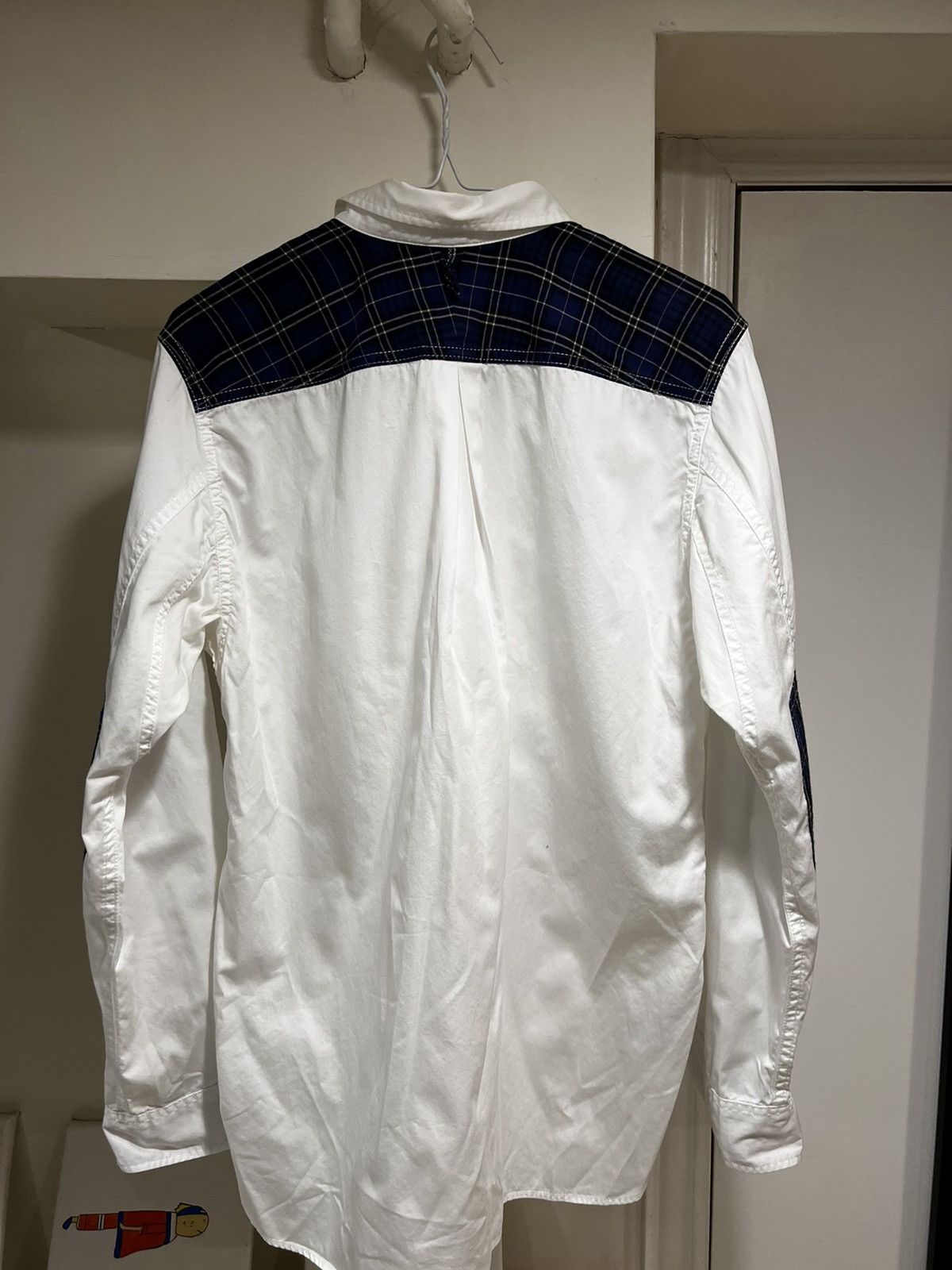 Comme des Garcons Plaid patched white button up Size US M / EU 48-50 / 2 - 2 Thumbnail