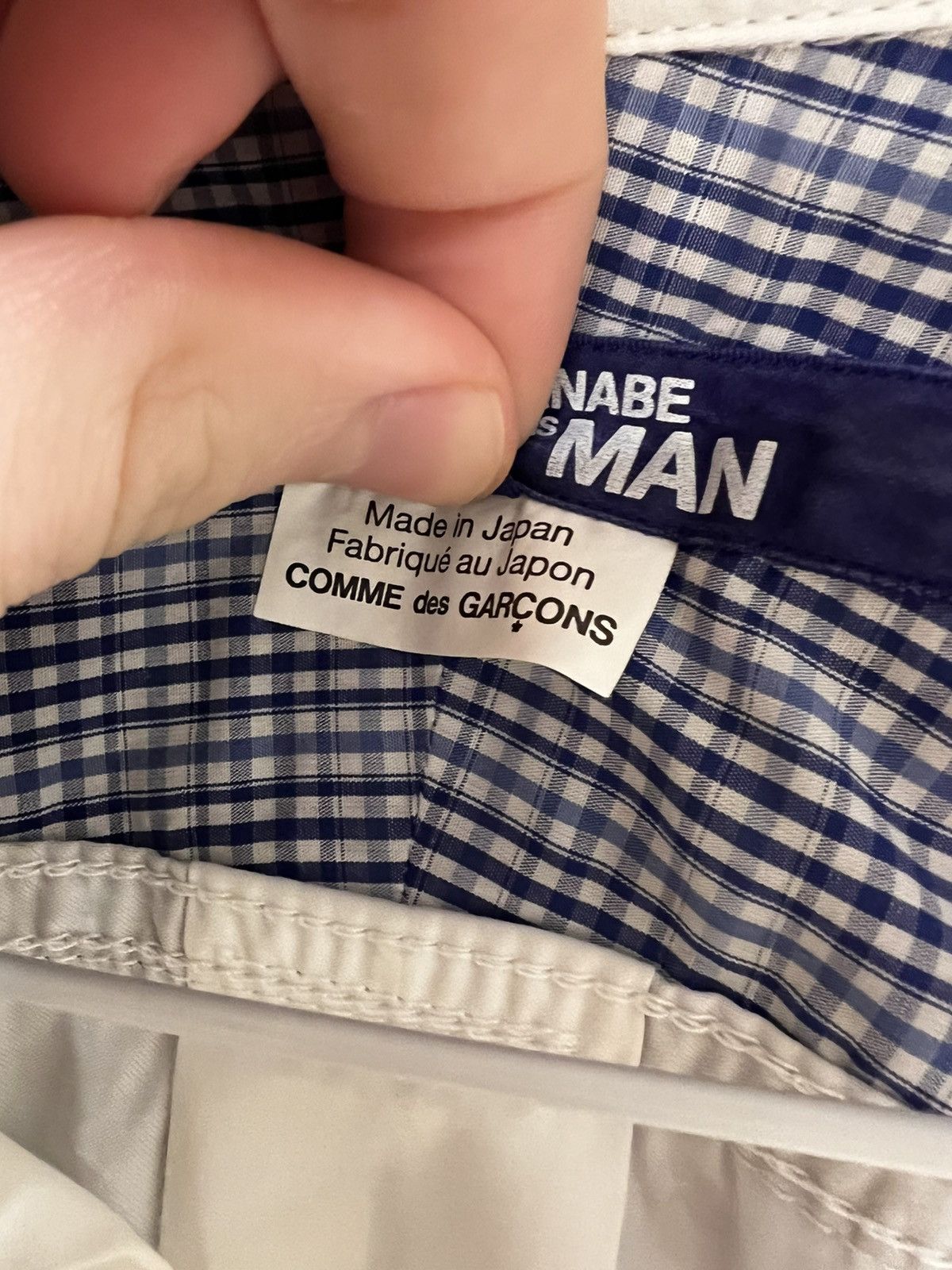 Comme des Garcons Plaid patched white button up Size US M / EU 48-50 / 2 - 5 Thumbnail