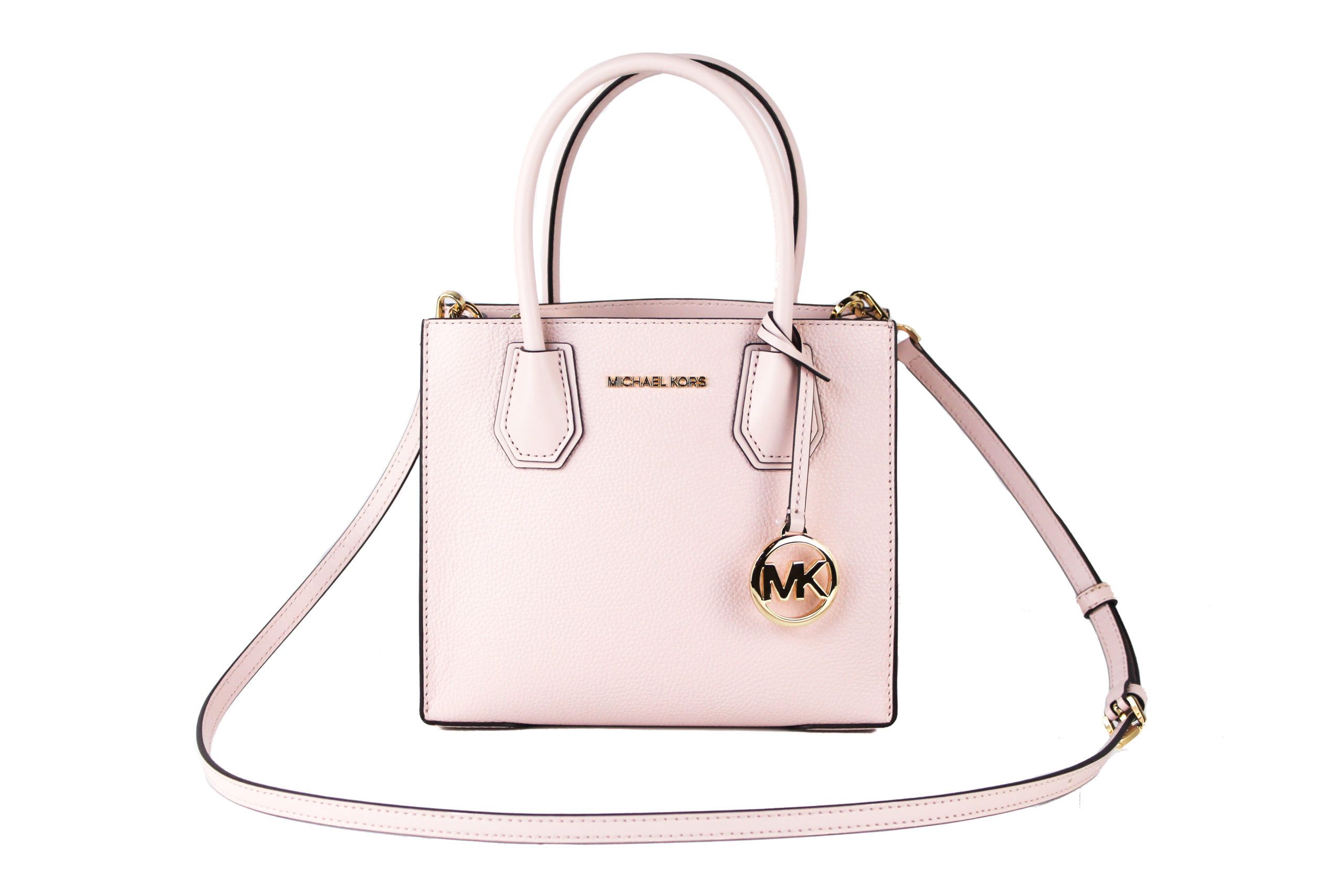 NWT Michael Kors Mercer Extra Small Pebbled Leather Crossbody Bag Powder  Blush