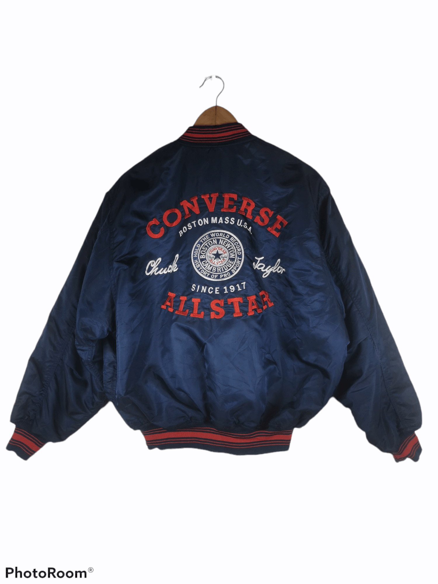 Fabulous Converse Bomber Jacket UK L Black and Grey GM143 main image 0
