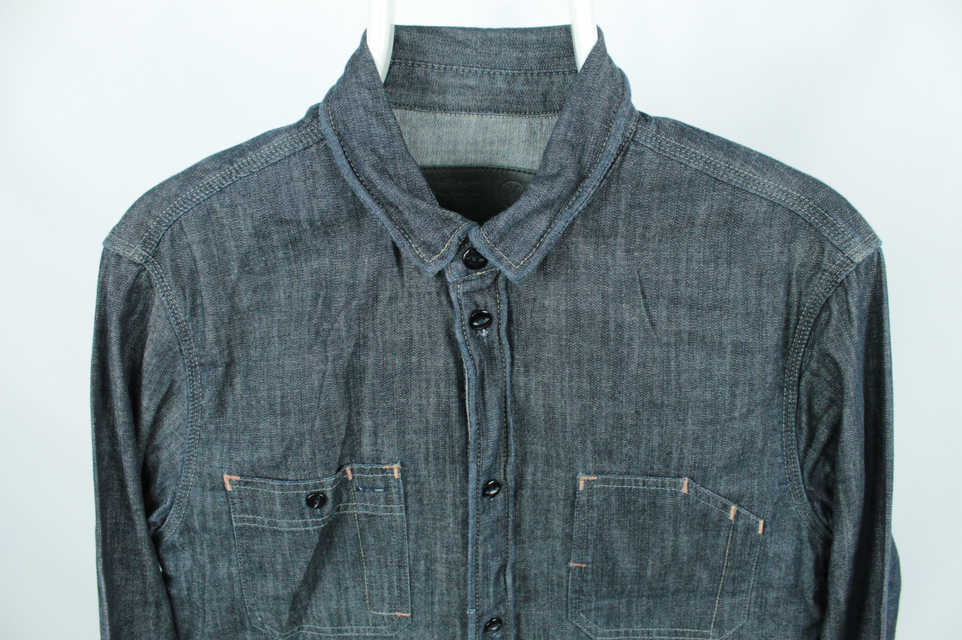 Allsaints AllSaints Huaky Blue Denim Casual Shirt Size US M / EU 48-50 / 2 - 2 Thumbnail
