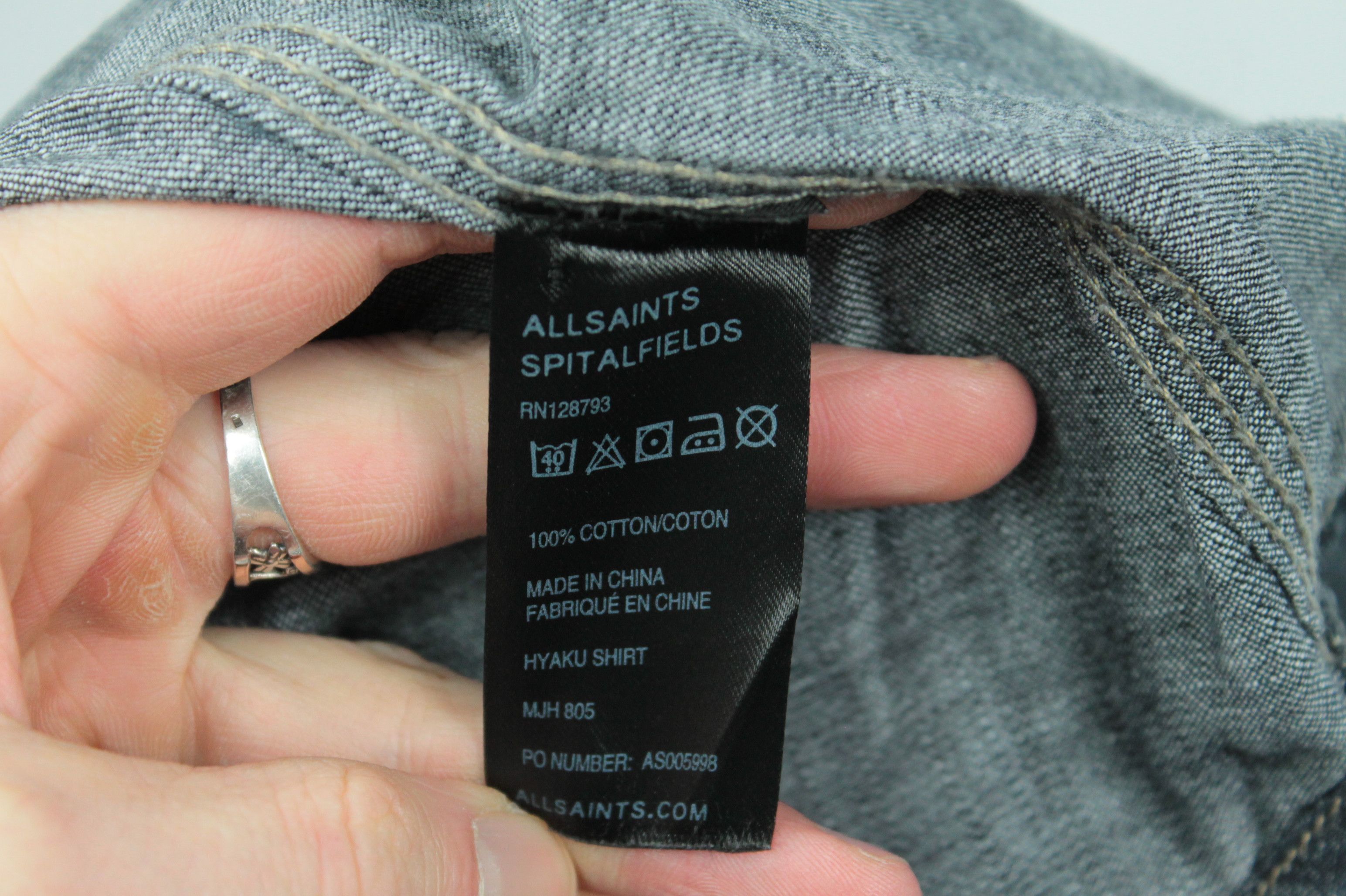 Allsaints AllSaints Huaky Blue Denim Casual Shirt Size US M / EU 48-50 / 2 - 6 Thumbnail