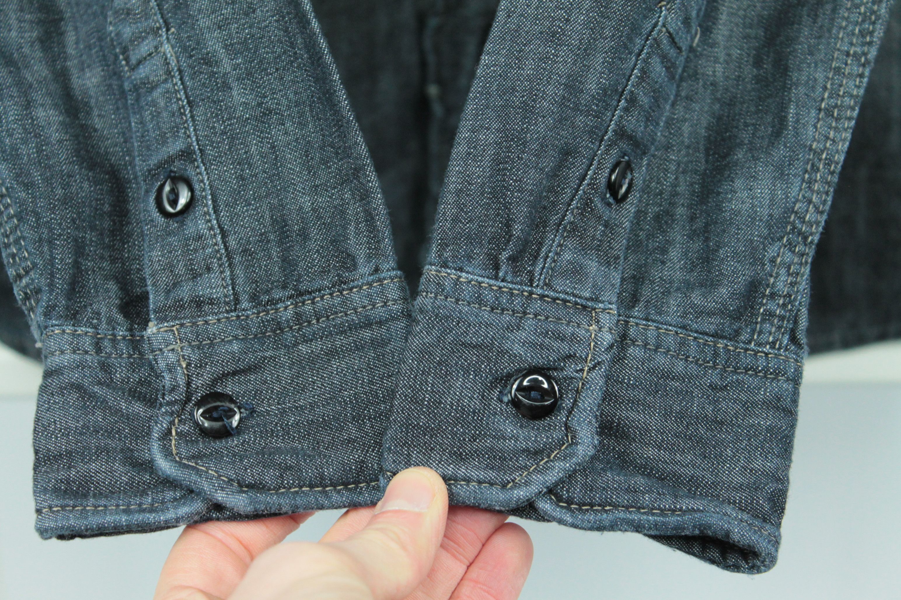 Allsaints AllSaints Huaky Blue Denim Casual Shirt Size US M / EU 48-50 / 2 - 4 Thumbnail
