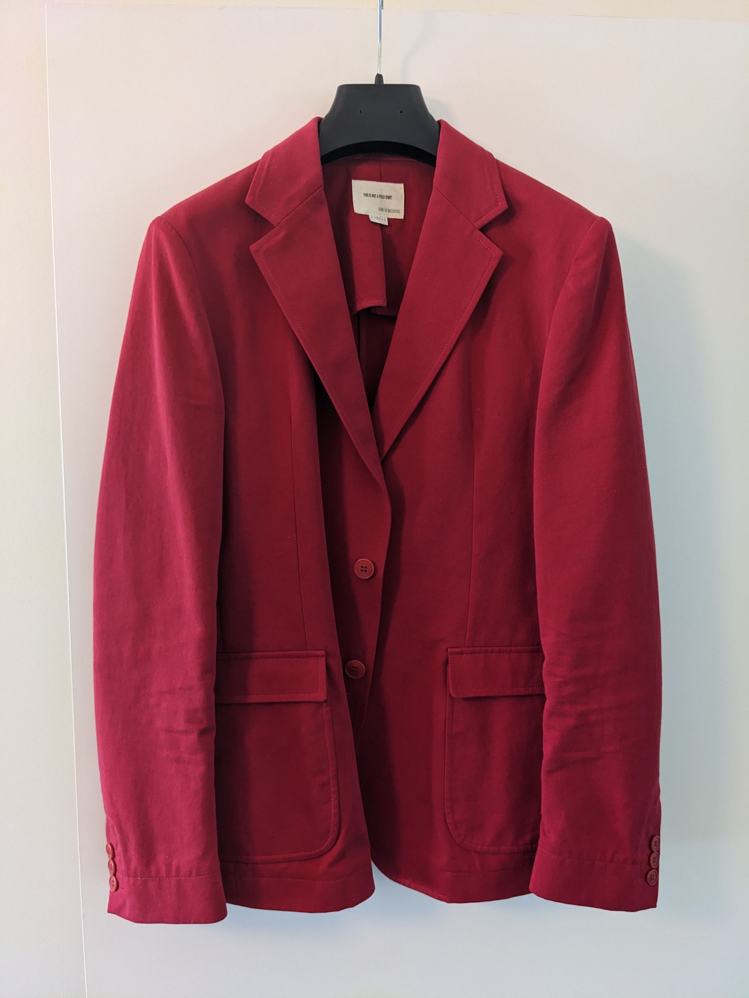 Red Unstructured Chino Blazer