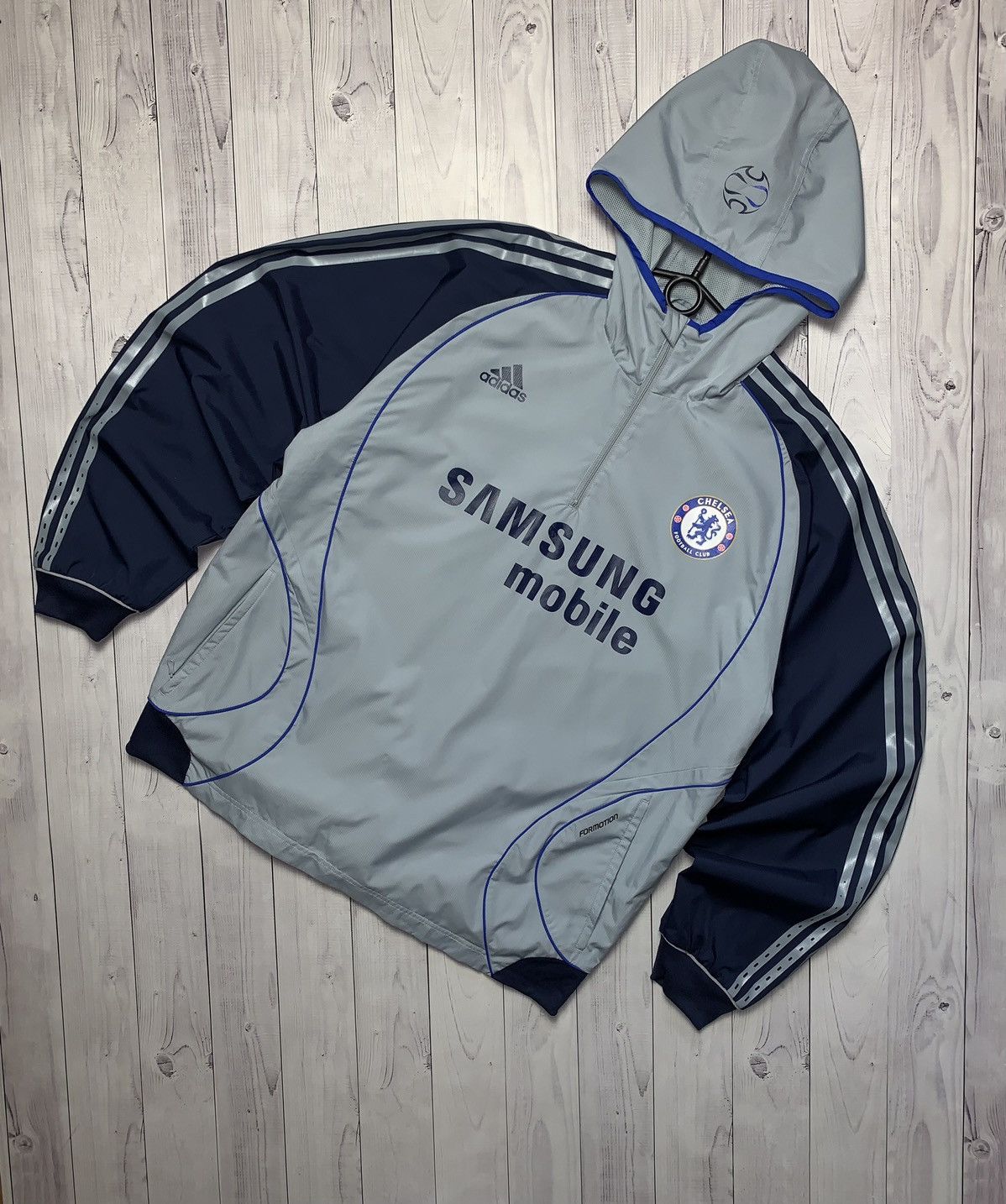 Vintage adidas Chelsea soccer jacket anorak size XL Samsung