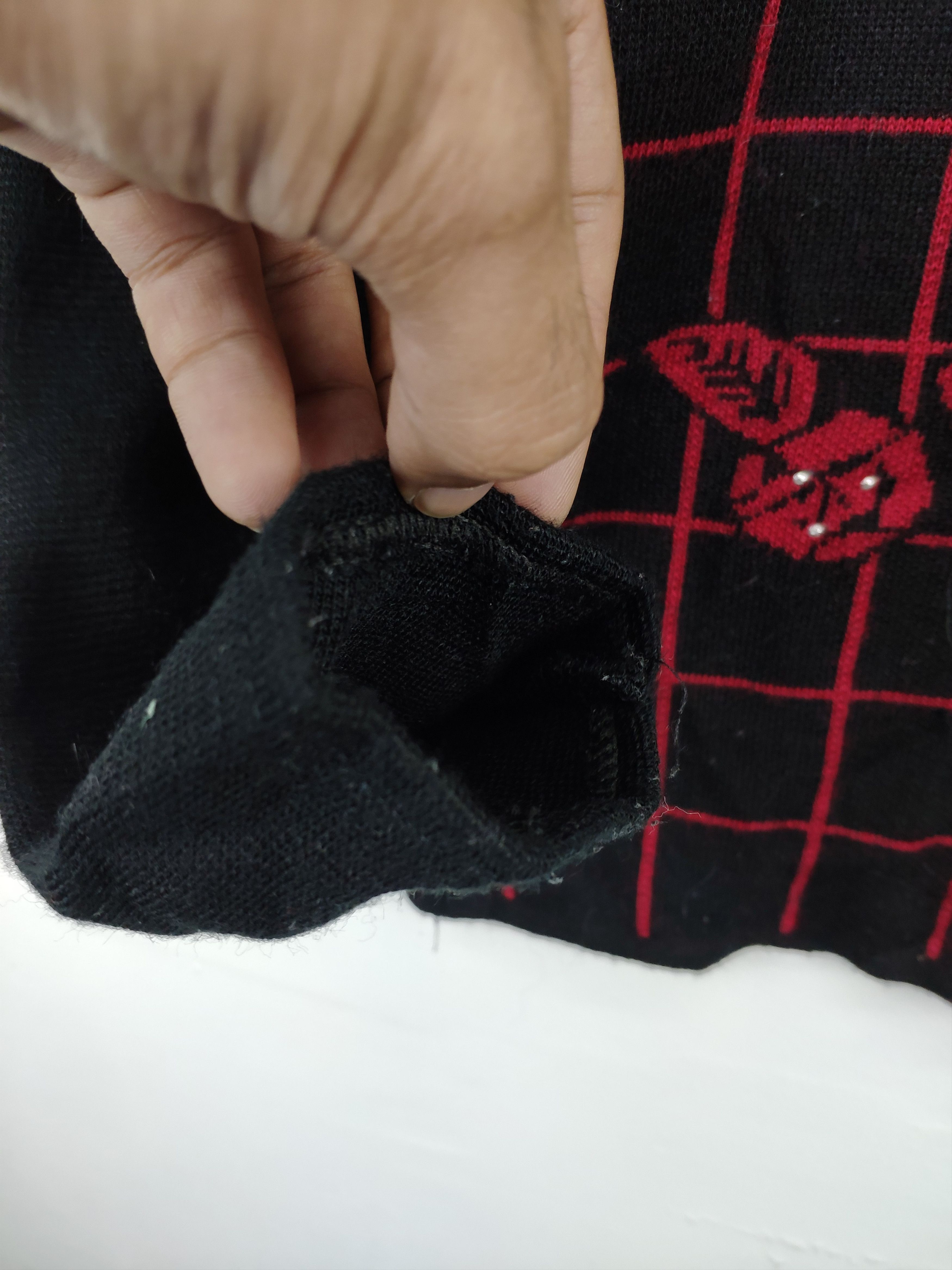 Aran Isles Knitwear × Designer Vintage Hayama Wool Collar Cardigan Floral Motif Size M / US 6-8 / IT 42-44 - 8 Thumbnail