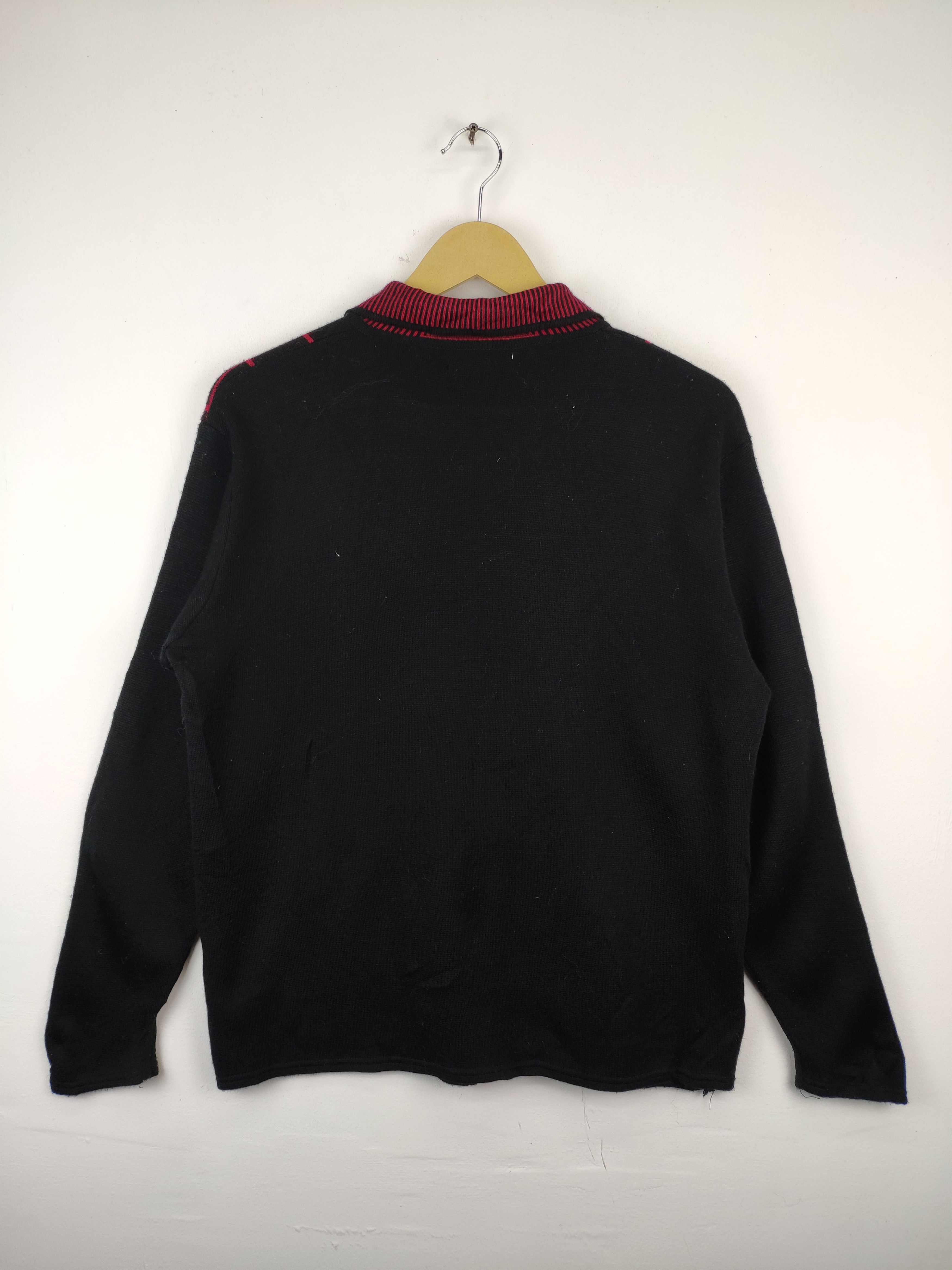 Aran Isles Knitwear × Designer Vintage Hayama Wool Collar Cardigan Floral Motif Size M / US 6-8 / IT 42-44 - 2 Thumbnail