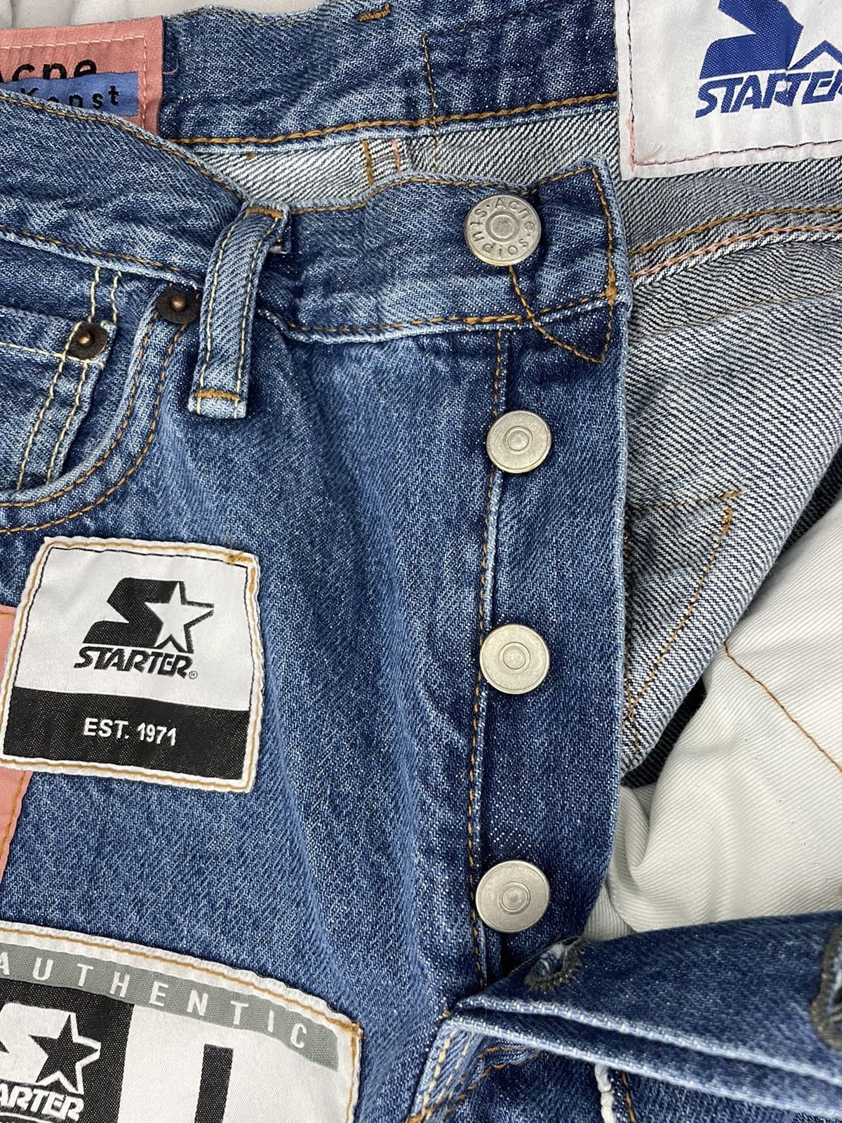 Acne Studios × Starter Acne Studios x Starter SS19 ‘1996 Patchwork’ Denim Size US 27 - 7 Thumbnail