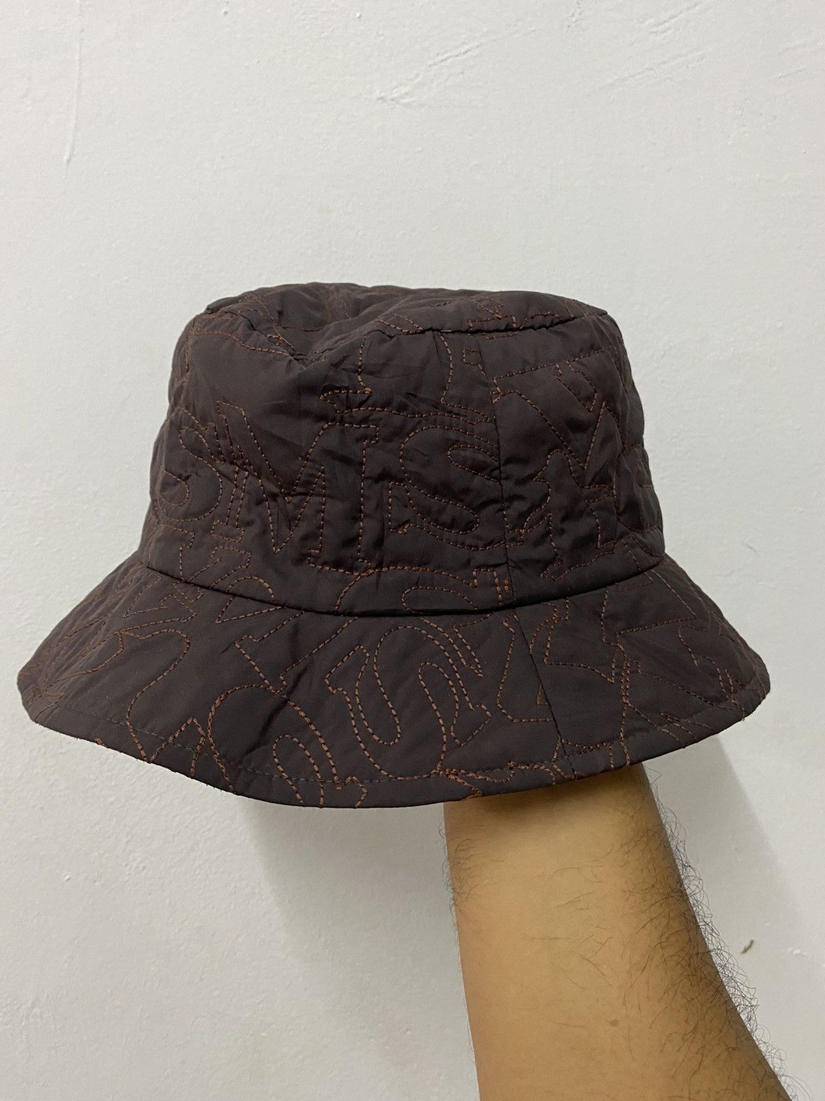 image of Vintage Munsingwear Monogram Bucket Hat in Dark Brown, Men's