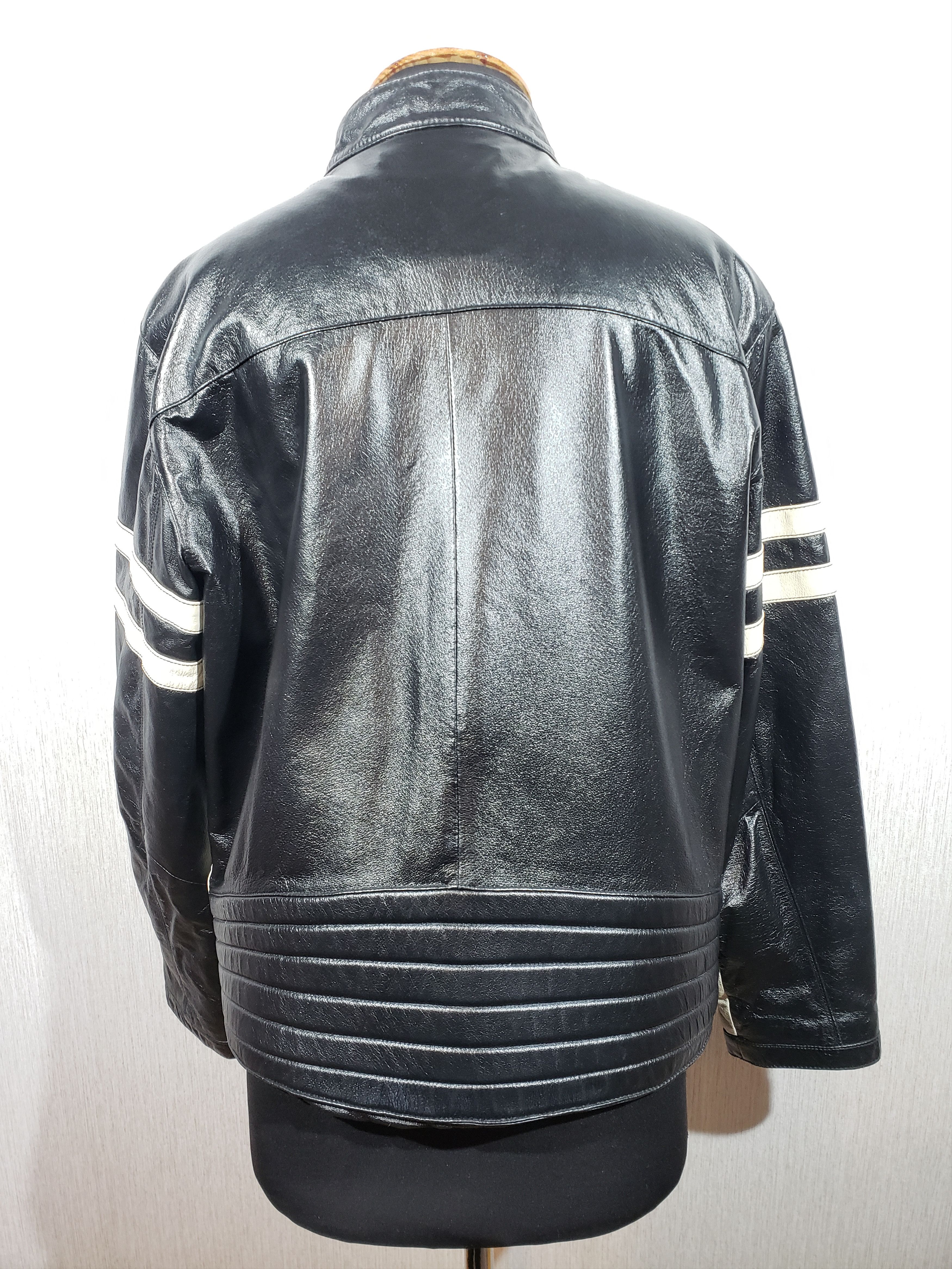 Stylish black leather jacket for men.