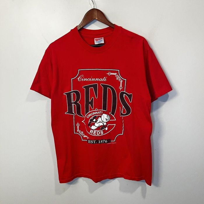 90’s Red Cincinnati Reds World Series Champions Cotton T-Shirt by Stedman