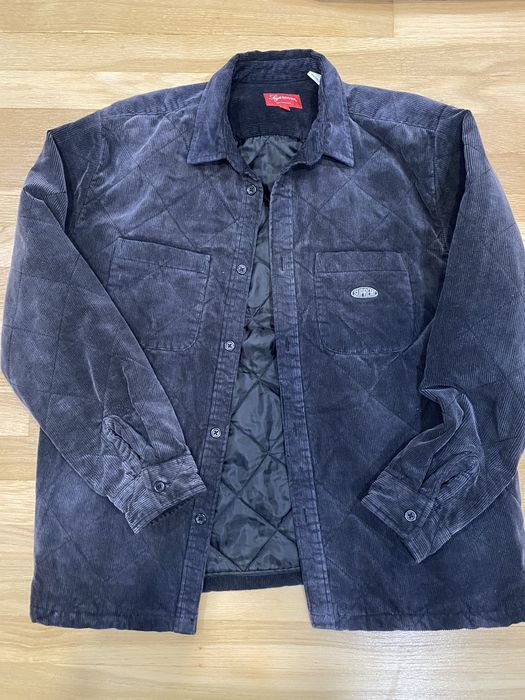 Supreme Supreme Quilted Corduroy Shirt Black | Grailed