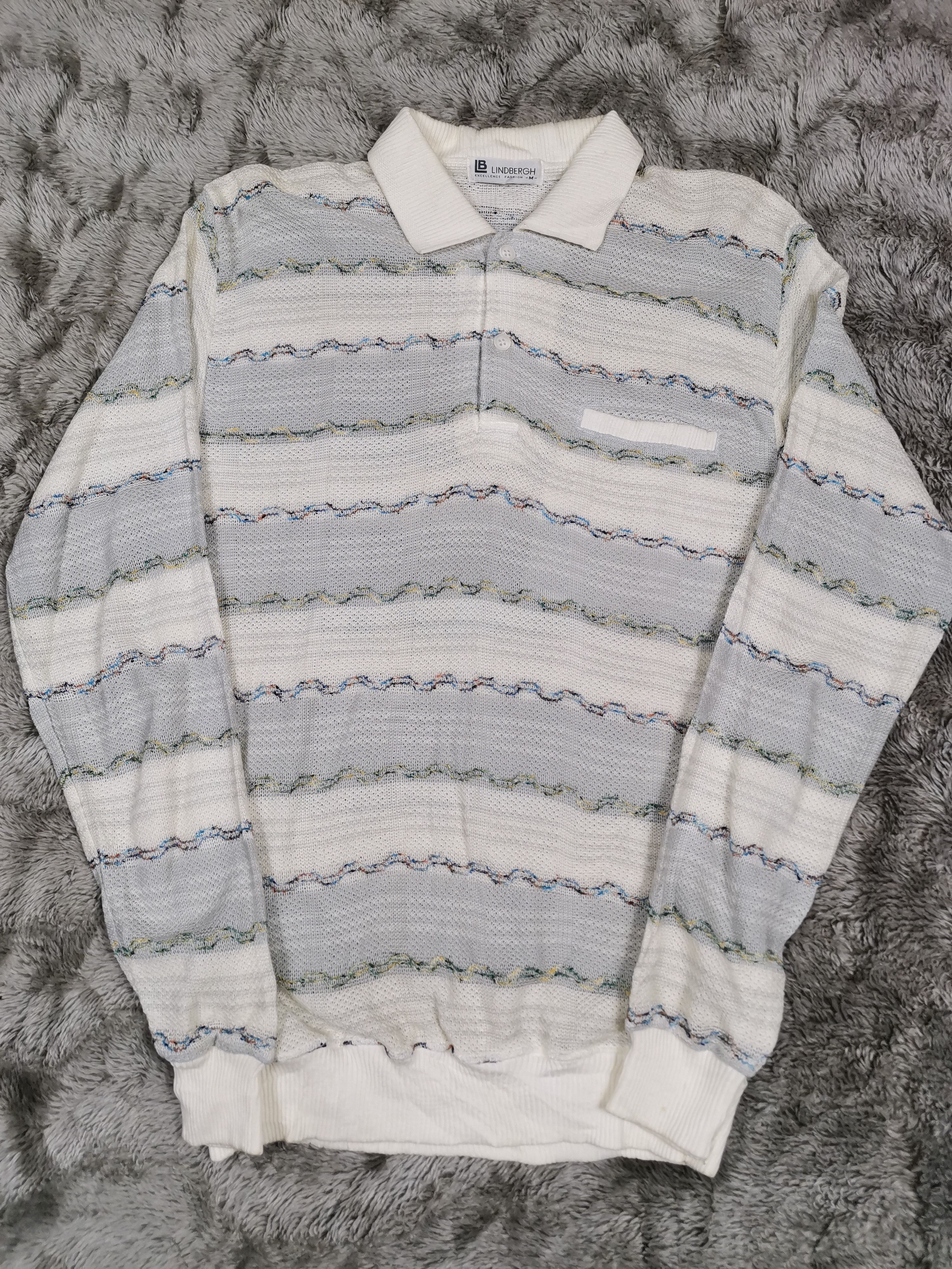 Japanese Brand Vintage Linbergh Knit Polos Shirt Sweater Size US M / EU 48-50 / 2 - 1 Thumbnail