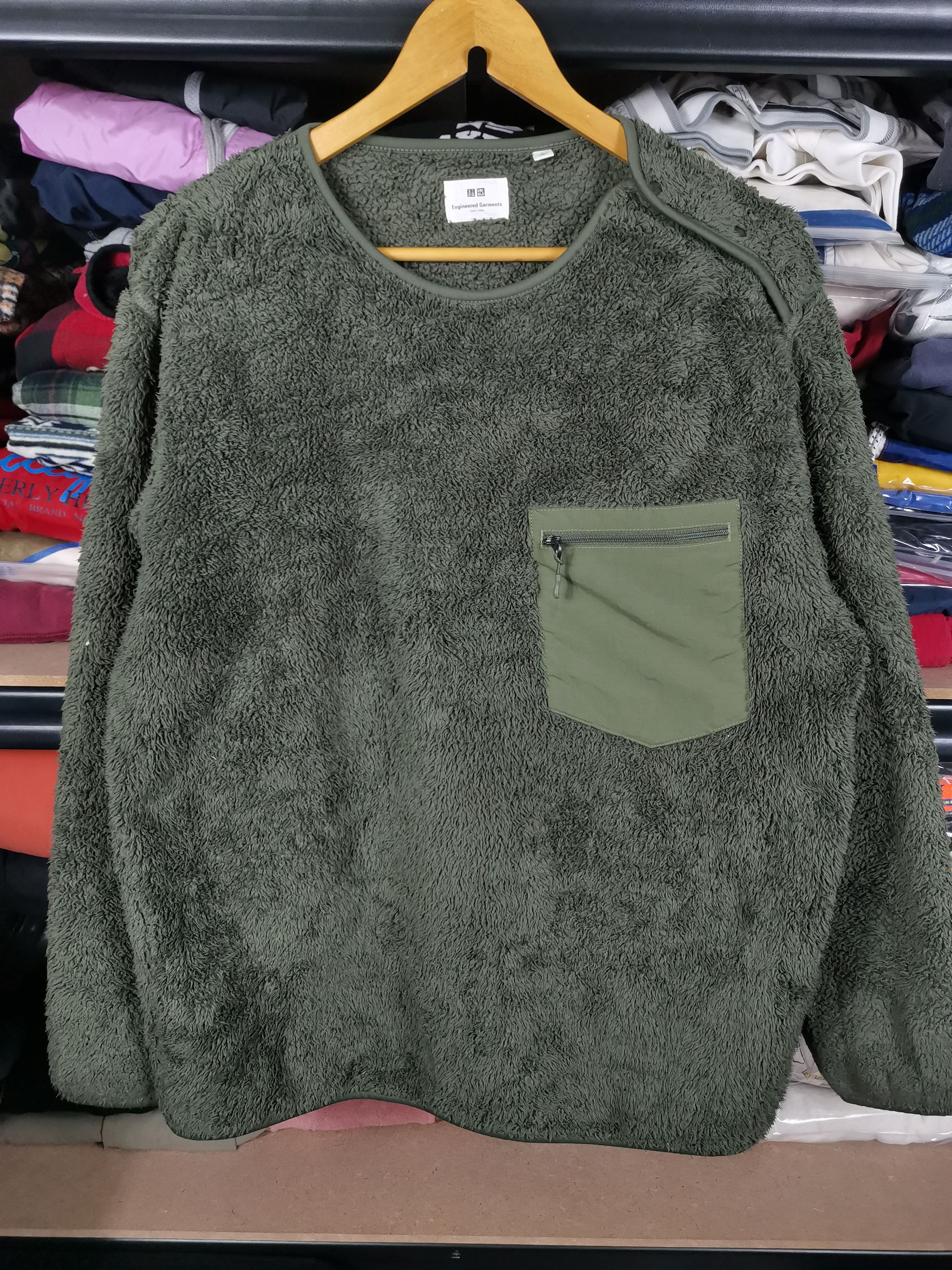 Engineered Garments Uniqlo Engineered Garment Fleece Sweater Army Green Size US L / EU 52-54 / 3 - 1 Thumbnail