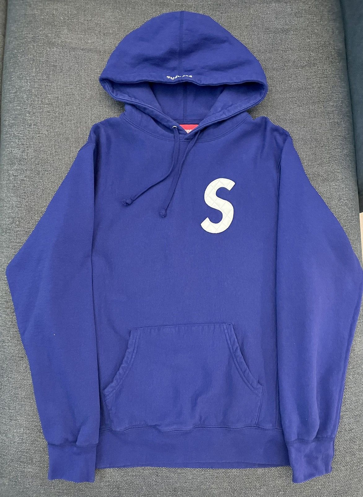 Supreme Supreme S Logo Hooded Sweatshirt FW15 Blue Medium Pre 