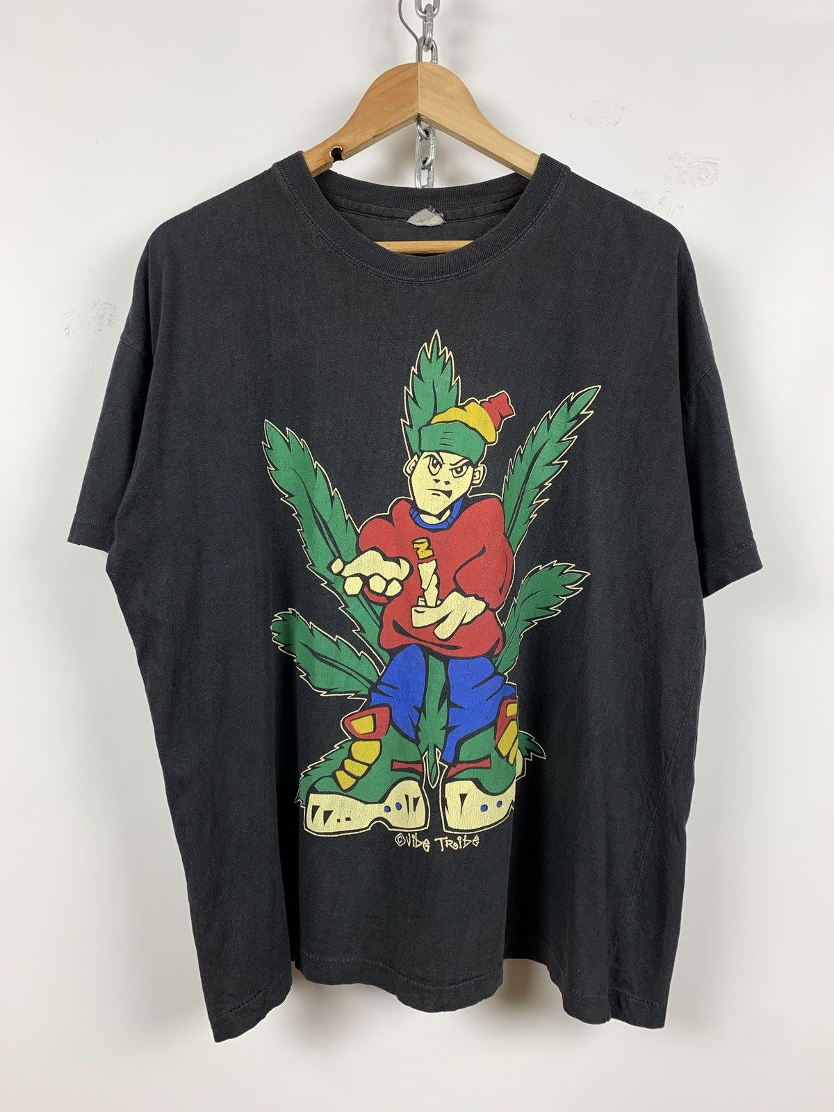 Vintage Vintage Vibe Tribe Rasta Marijuana Single Stitch T-Shirt Size US XL / EU 56 / 4 - 4 Thumbnail