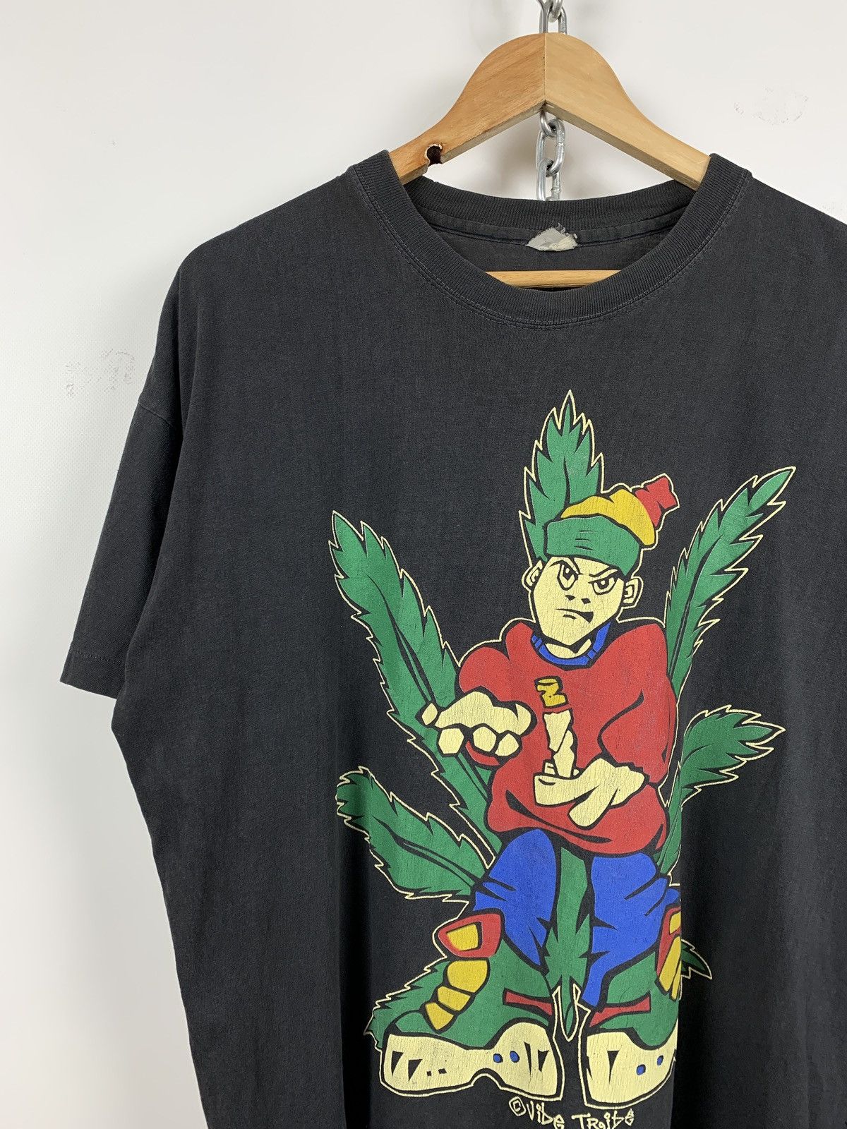 Vintage Vintage Vibe Tribe Rasta Marijuana Single Stitch T-Shirt Size US XL / EU 56 / 4 - 2 Thumbnail