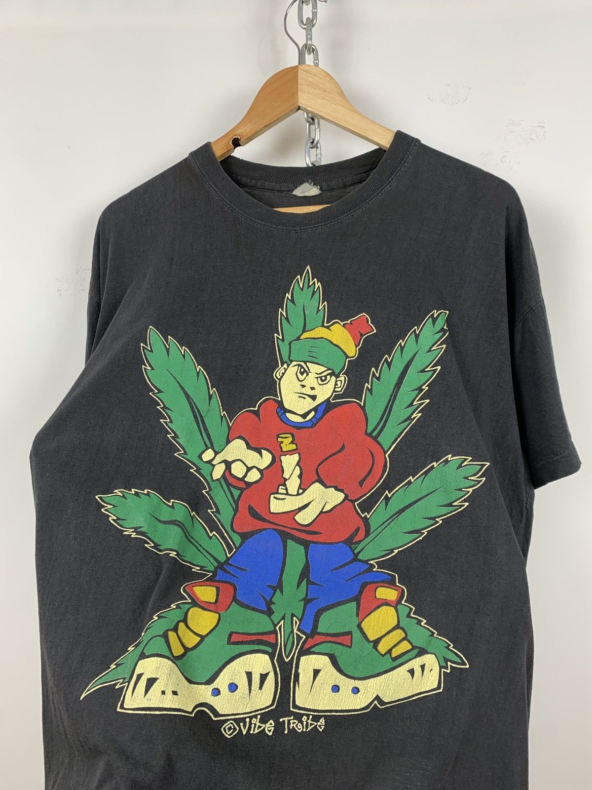 Vintage Vintage Vibe Tribe Rasta Marijuana Single Stitch T-Shirt Size US XL / EU 56 / 4 - 6 Thumbnail