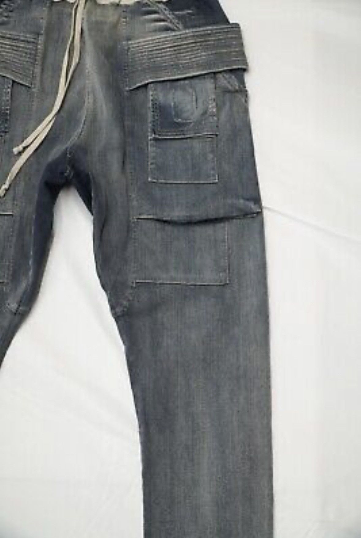 Rick Owens Drkshdw Rick Owens Creatch Hustler Denim Drawstring Cargo Pants Size US 32 / EU 48 - 5 Thumbnail