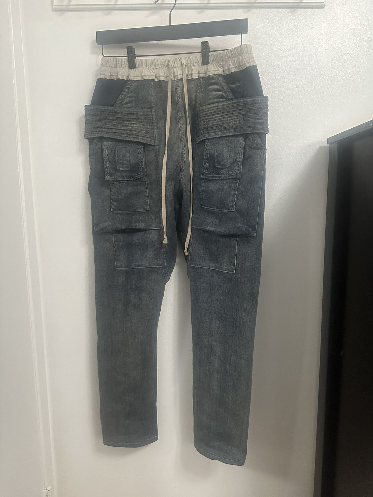 Rick Owens Drkshdw Rick Owens Creatch Hustler Denim Drawstring Cargo Pants Size US 32 / EU 48 - 1 Thumbnail