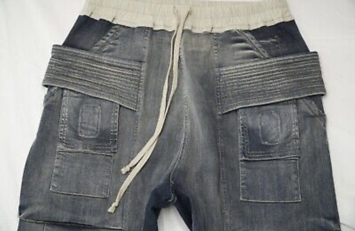 Rick Owens Drkshdw Rick Owens Creatch Hustler Denim Drawstring Cargo Pants Size US 32 / EU 48 - 3 Thumbnail