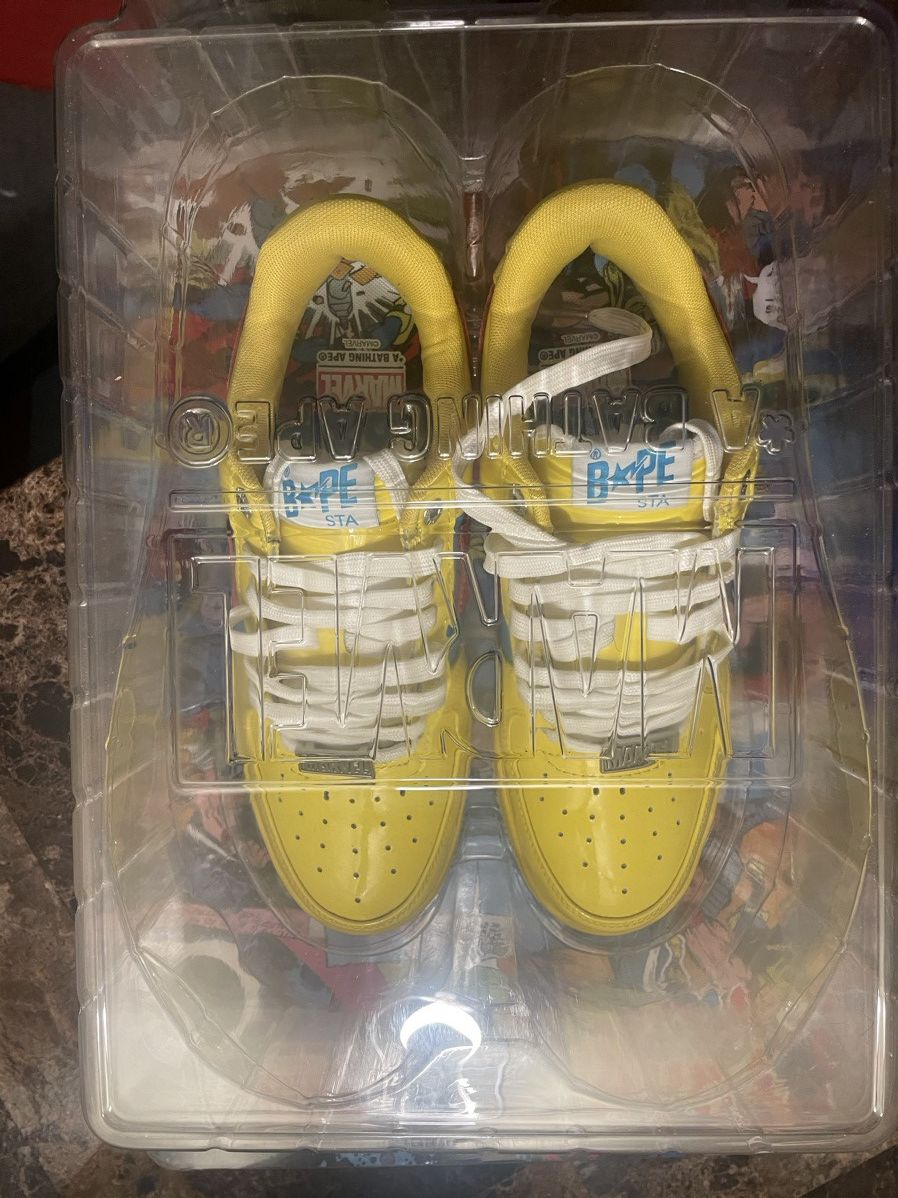 image of Bape Marvel Comics Thor 2022 Shoes in Yellow, Men's (Size 9.5)