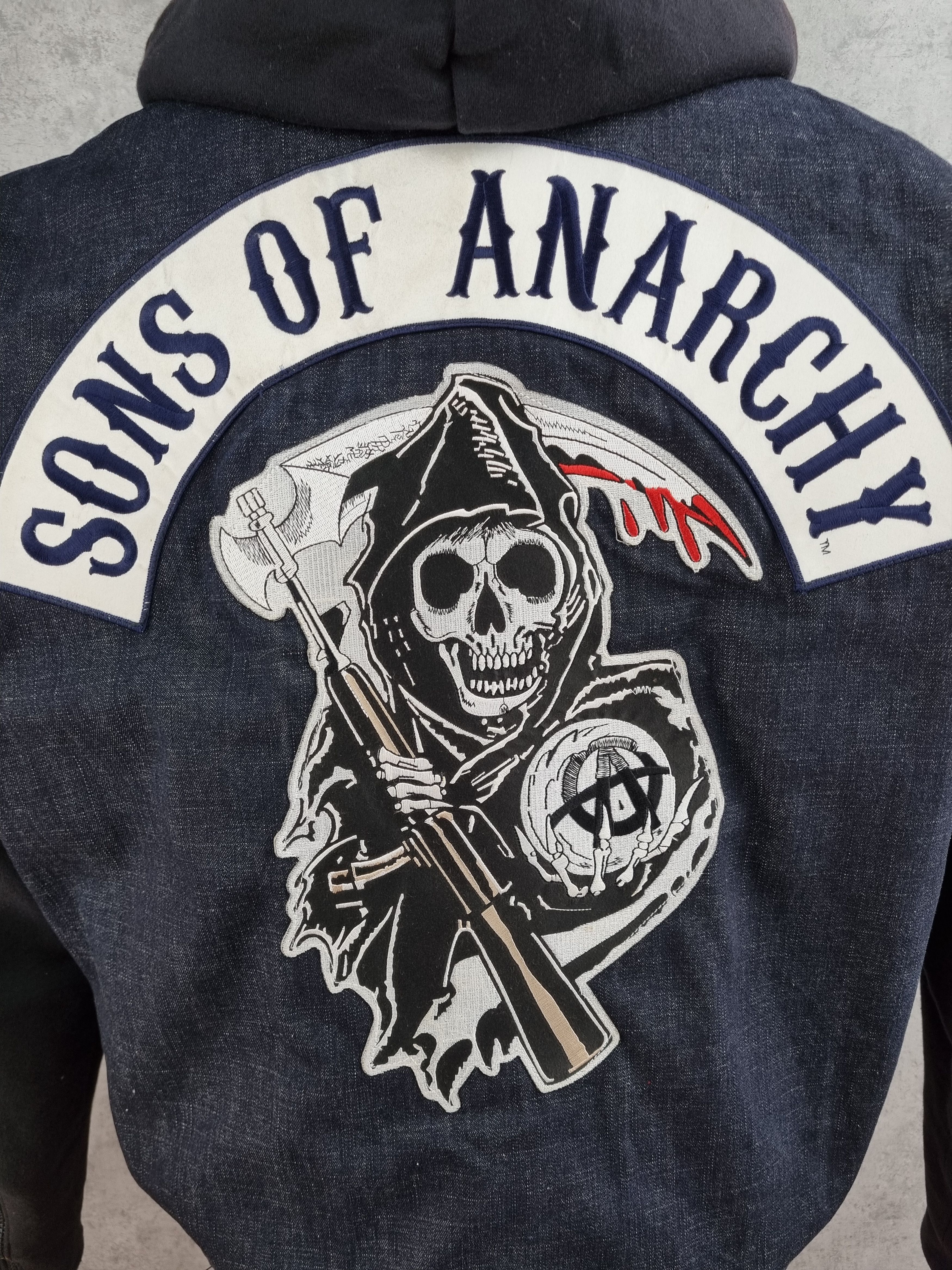 Other Rare Sons of Anarchy Denim Biker Hooded Jacket Size US XL / EU 56 / 4 - 2 Thumbnail