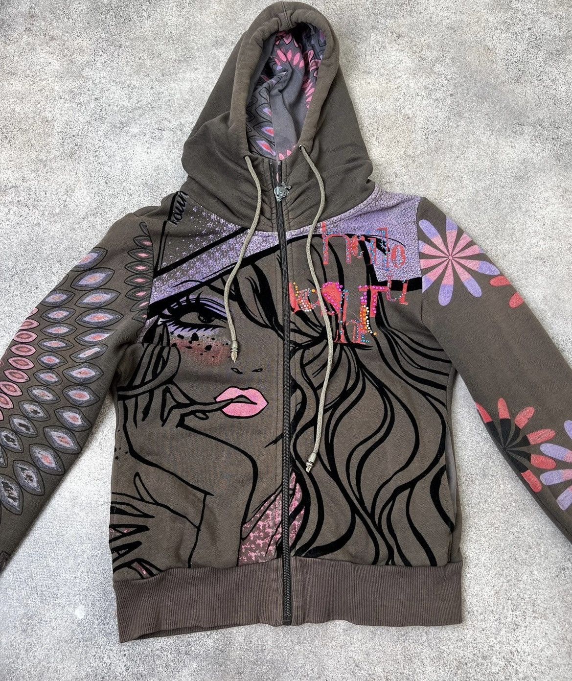 Hysteric Glamour × Vintage Vintage printed sun faded zip hoodie Size M / US 6-8 / IT 42-44 - 2 Thumbnail