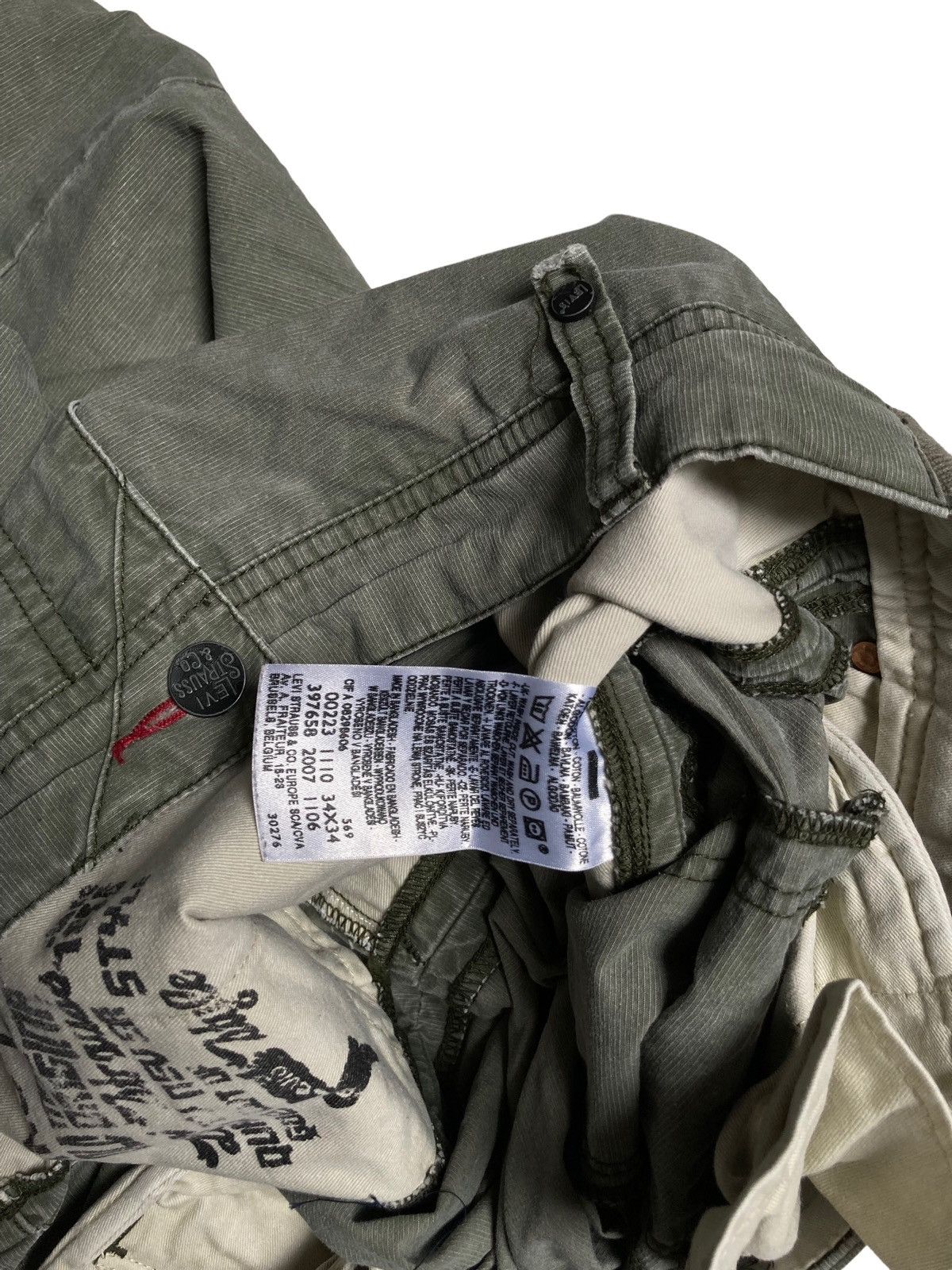 Levi's × Levi's Vintage Clothing Vintage Baggy Levis Washed Distressed Cargo Pants Wide Leg Size US 34 / EU 50 - 6 Thumbnail