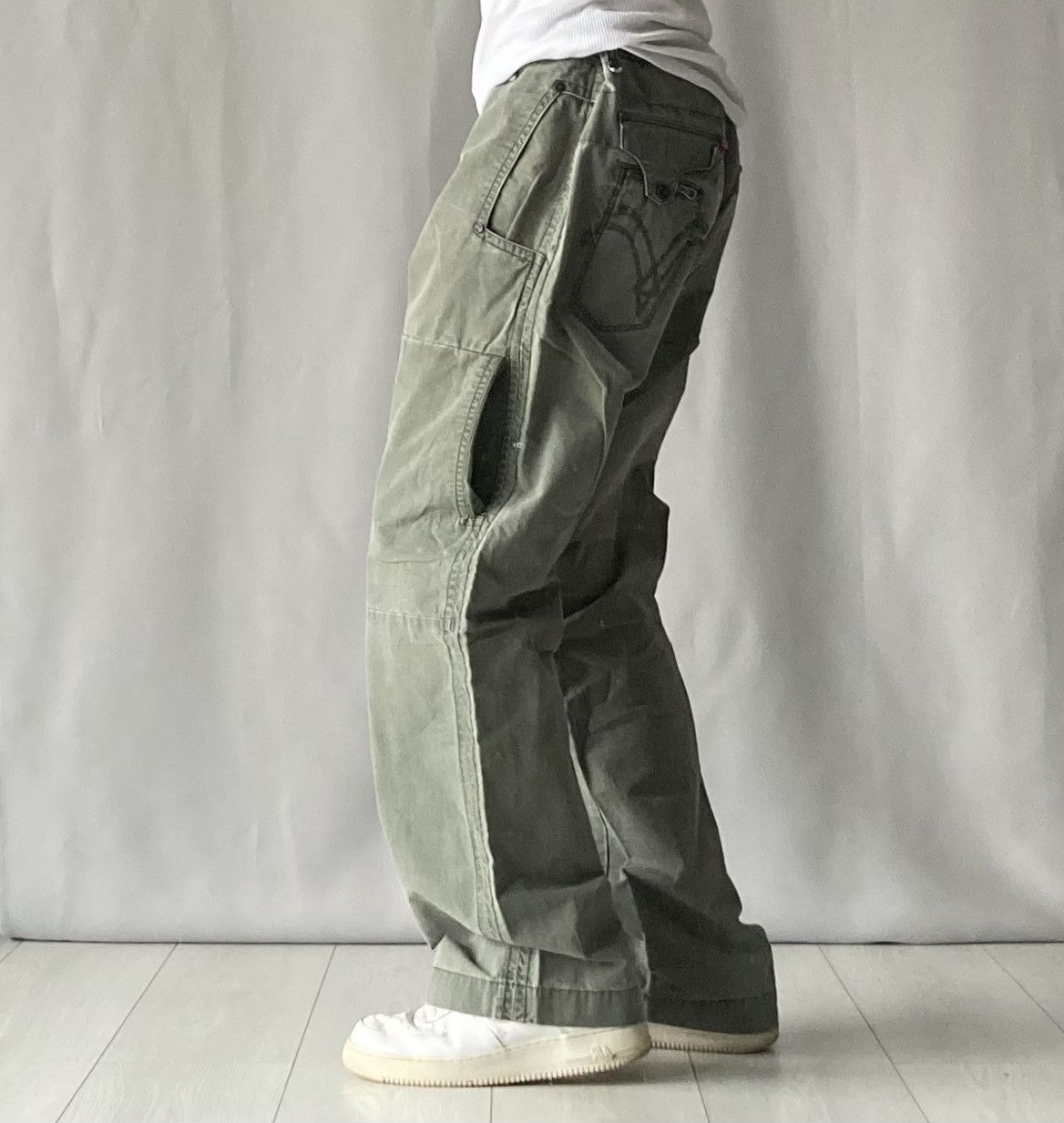 Levi's × Levi's Vintage Clothing Vintage Baggy Levis Washed Distressed Cargo Pants Wide Leg Size US 34 / EU 50 - 2 Thumbnail
