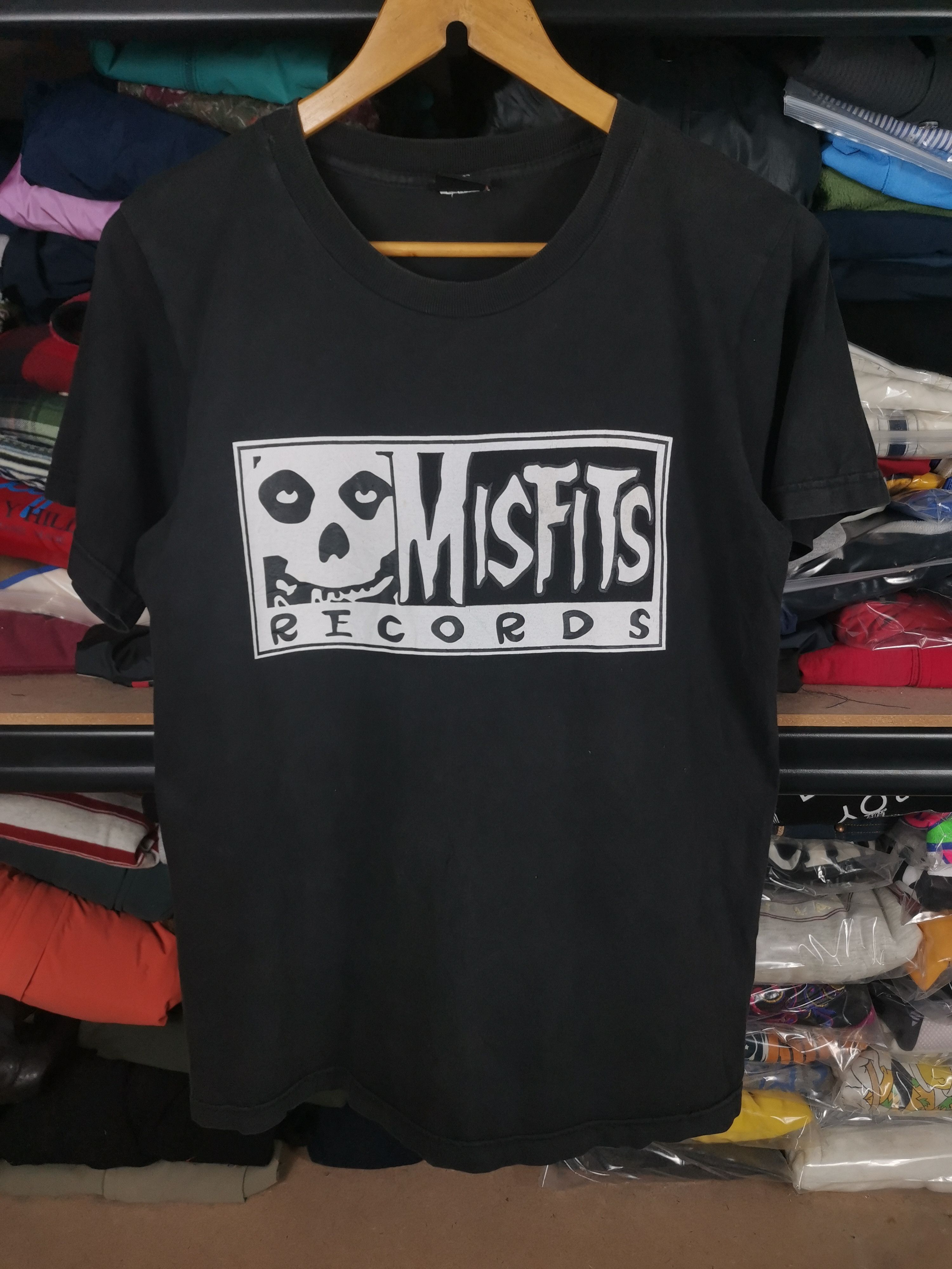 image of Band Tees x Misfits Vintage 90's Misfits Records Tshirt in Black, Men's (Size Small)