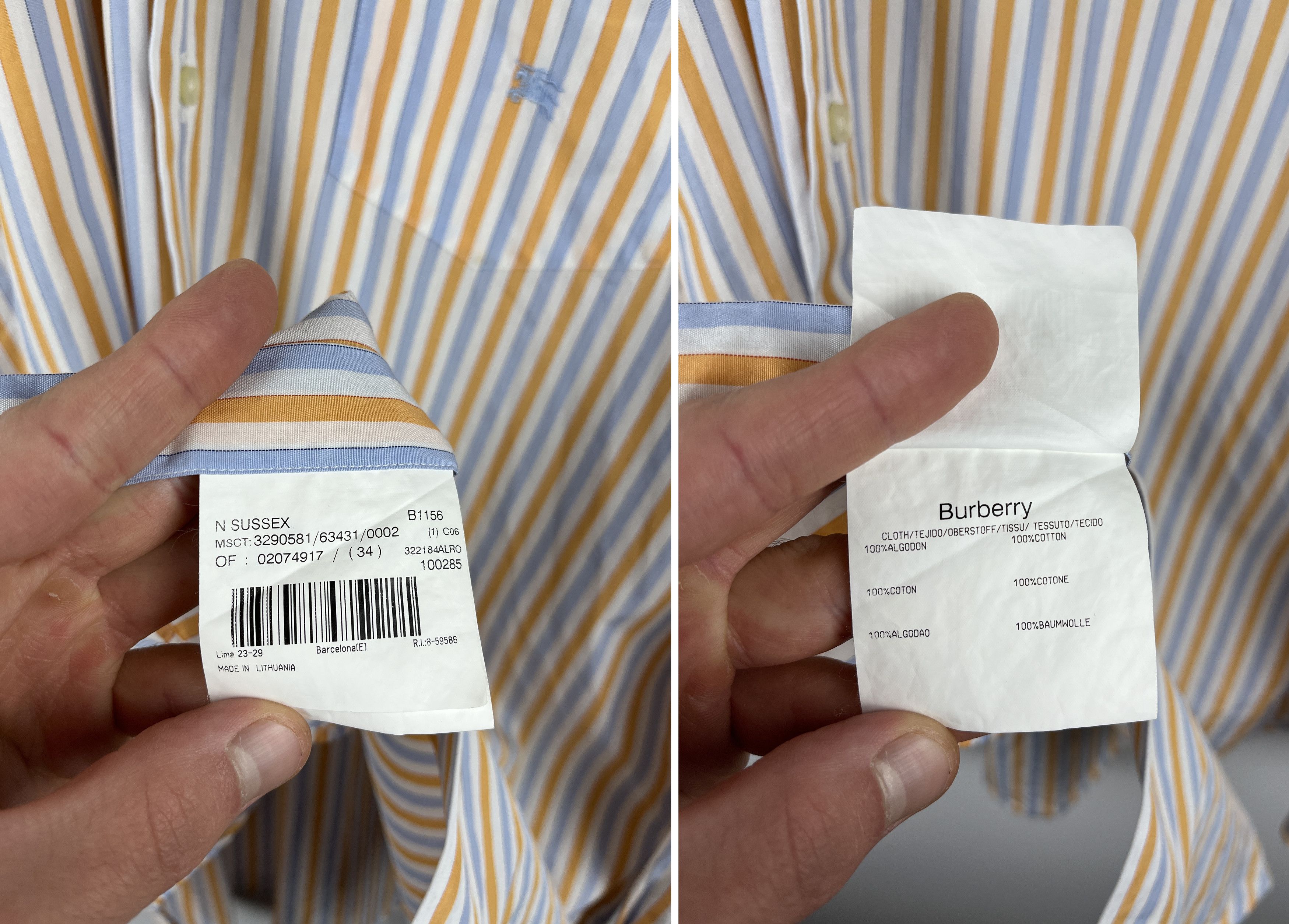 Burberry × Vintage Burberry London Striped Shirt Button Up Size US L / EU 52-54 / 3 - 12 Thumbnail