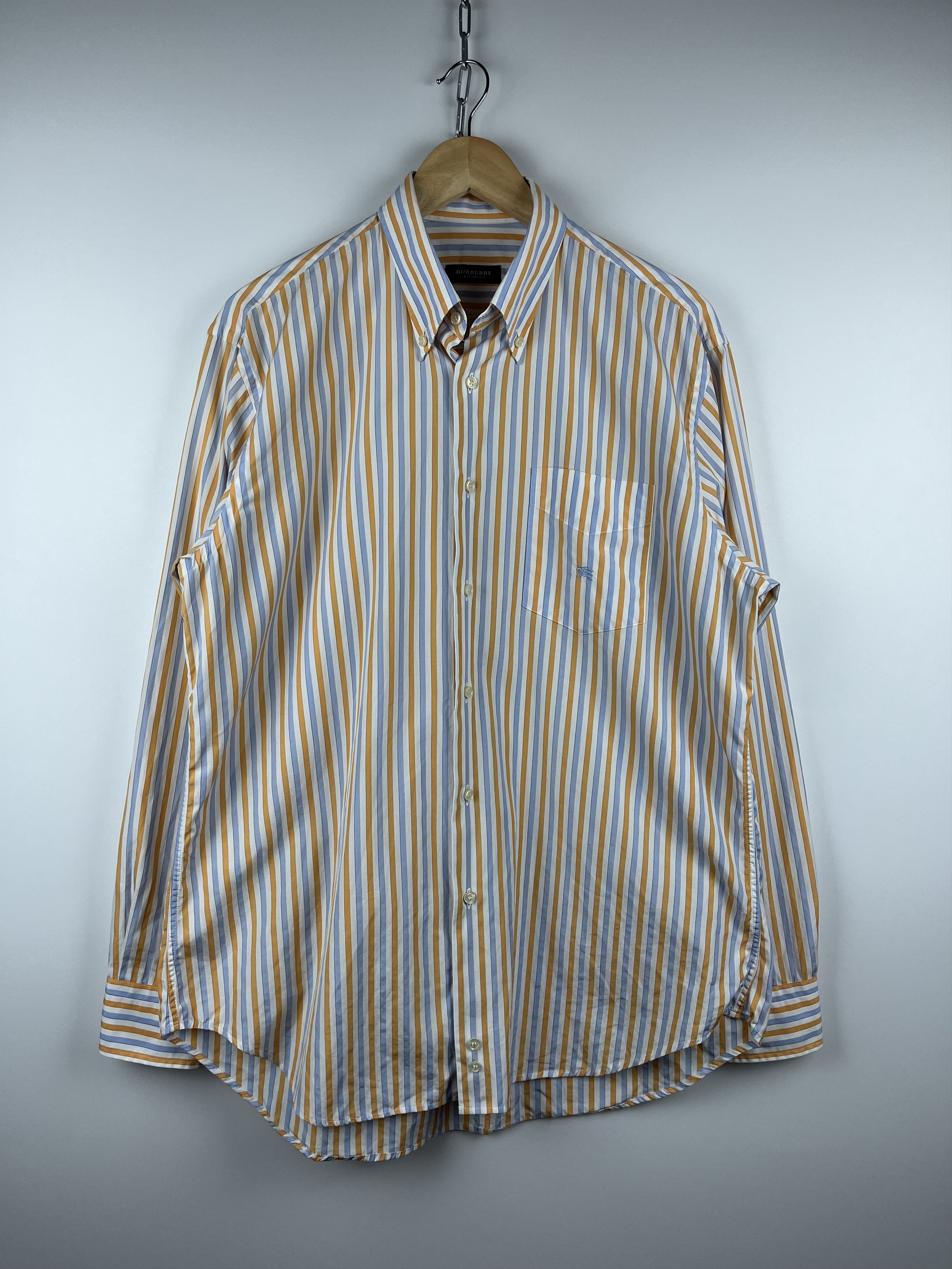 Burberry × Vintage Burberry London Striped Shirt Button Up Size US L / EU 52-54 / 3 - 2 Thumbnail