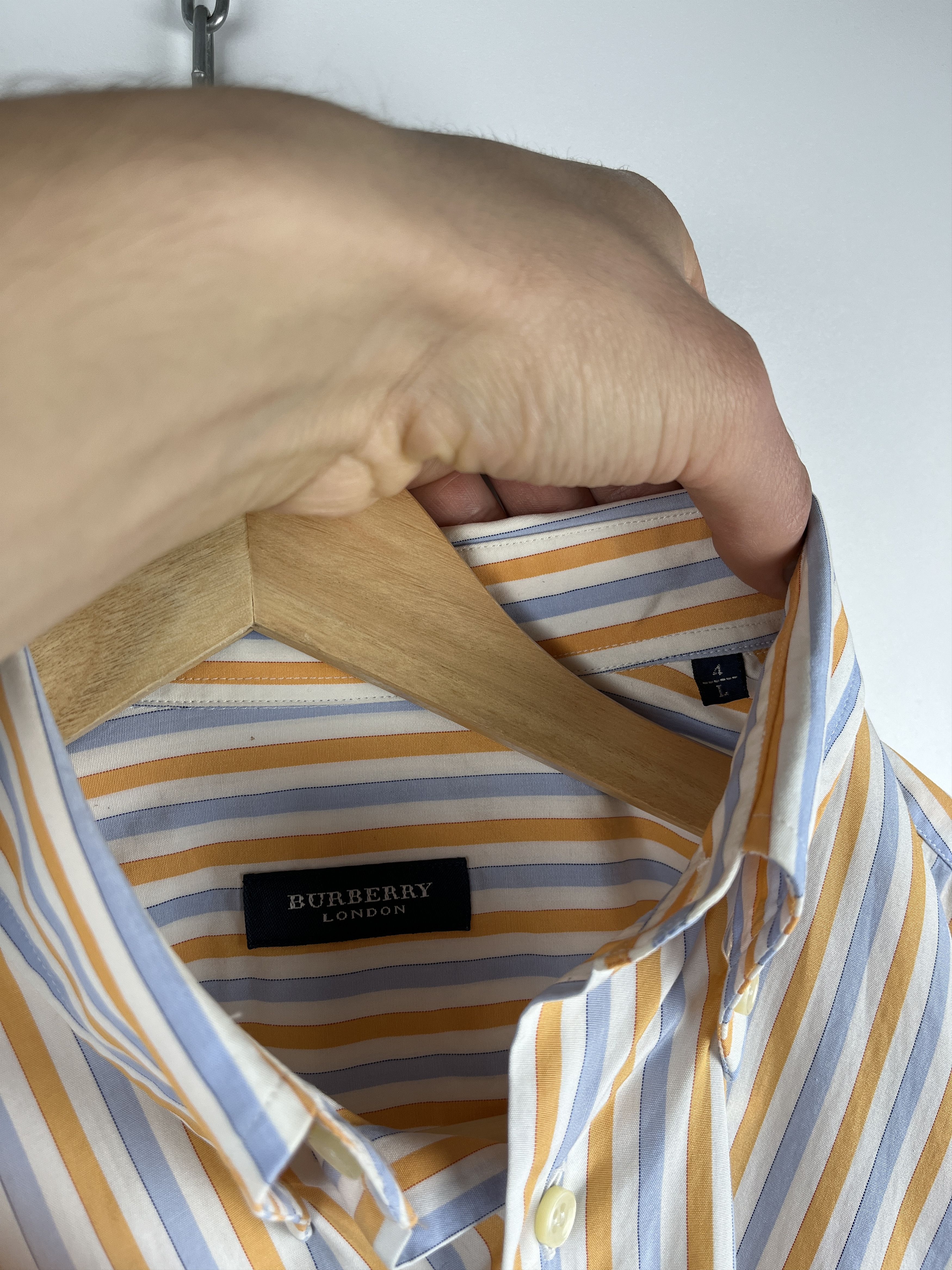 Burberry × Vintage Burberry London Striped Shirt Button Up Size US L / EU 52-54 / 3 - 6 Thumbnail