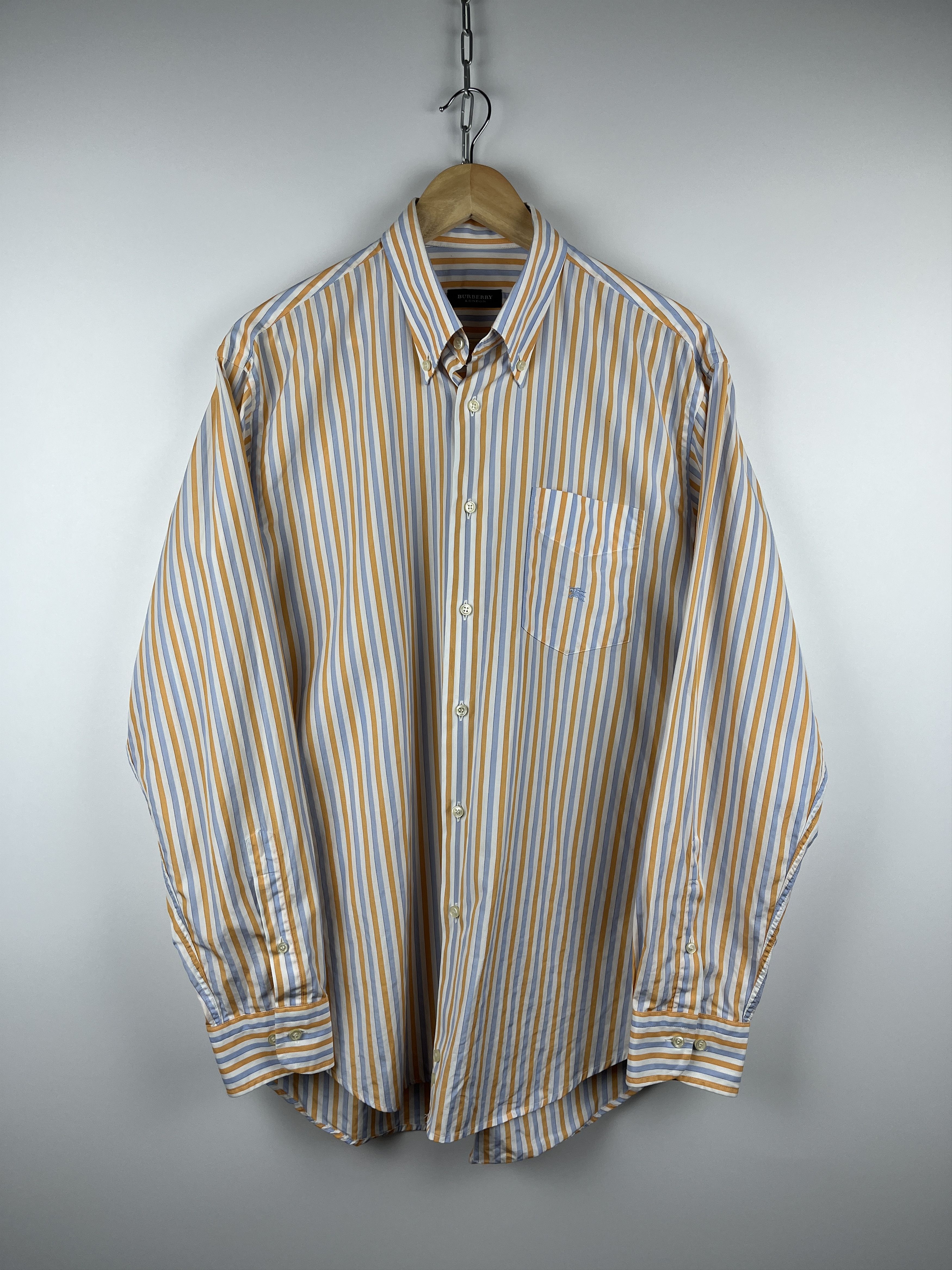 Burberry × Vintage Burberry London Striped Shirt Button Up Size US L / EU 52-54 / 3 - 8 Thumbnail