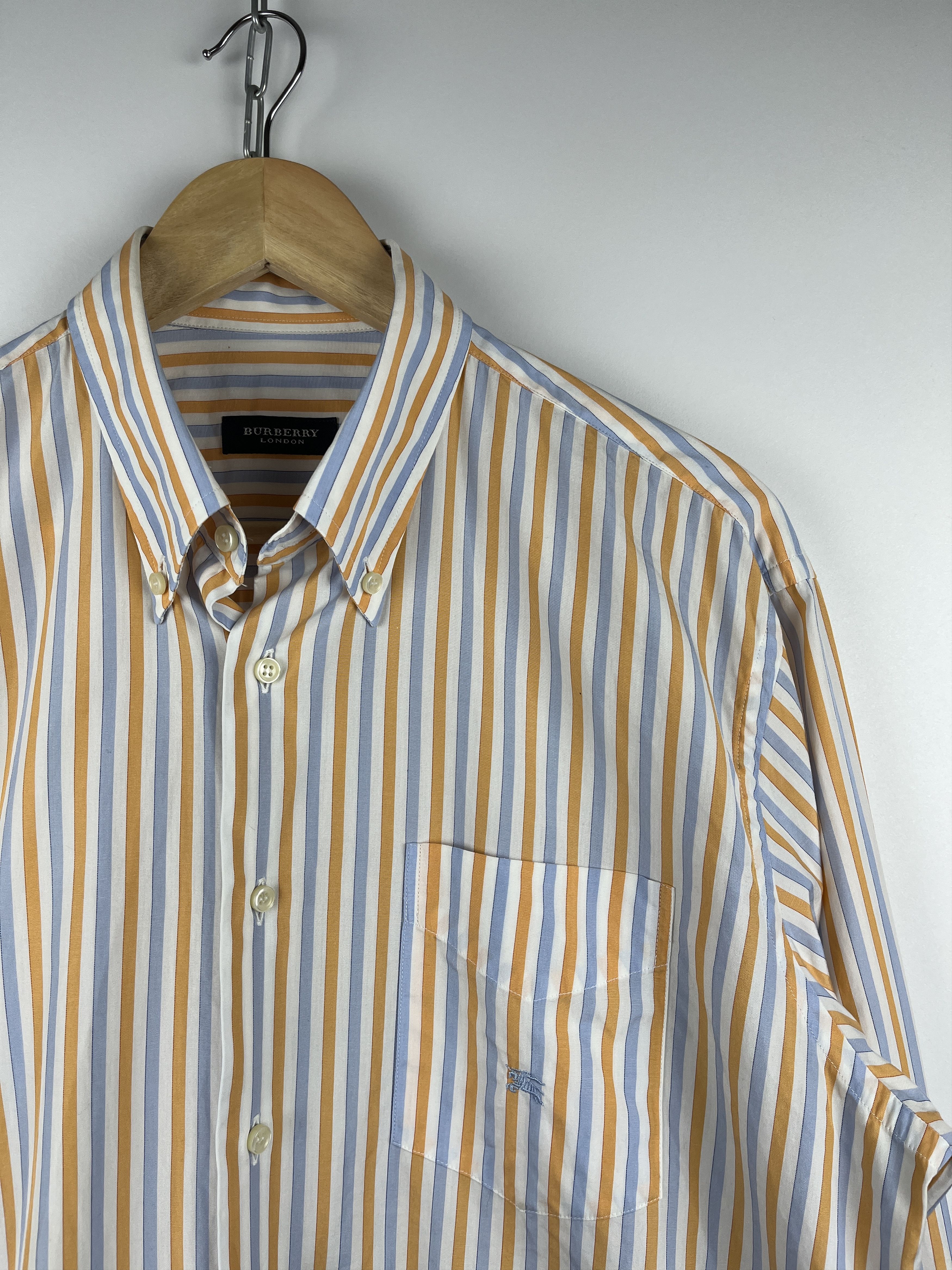 Burberry × Vintage Burberry London Striped Shirt Button Up Size US L / EU 52-54 / 3 - 1 Thumbnail