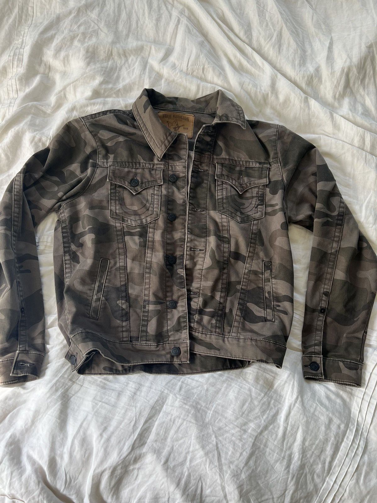 Supreme True Religion Denim Trucker Jacket Mossy Oak Camo