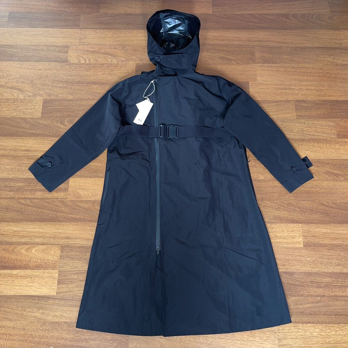 Adidas × Japanese Brand × Yohji Yamamoto ADIDAS x YOHJI YAMAMOTO Y-3 CLASSIC DORICO HOODED TRENCHCOAT Size XS / US 0-2 / IT 36-38 - 2 Thumbnail