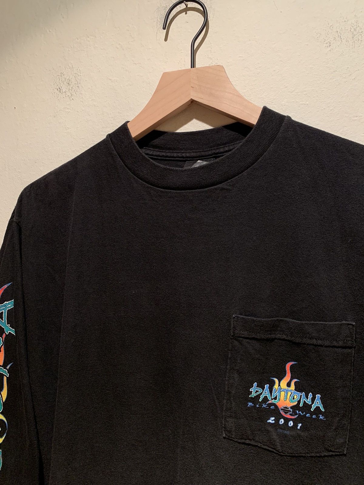 Harley Davidson × Vintage RARE Vintage Harley Davidson Flame Sleeve Daytona Bike Shirt Size US L / EU 52-54 / 3 - 8 Thumbnail